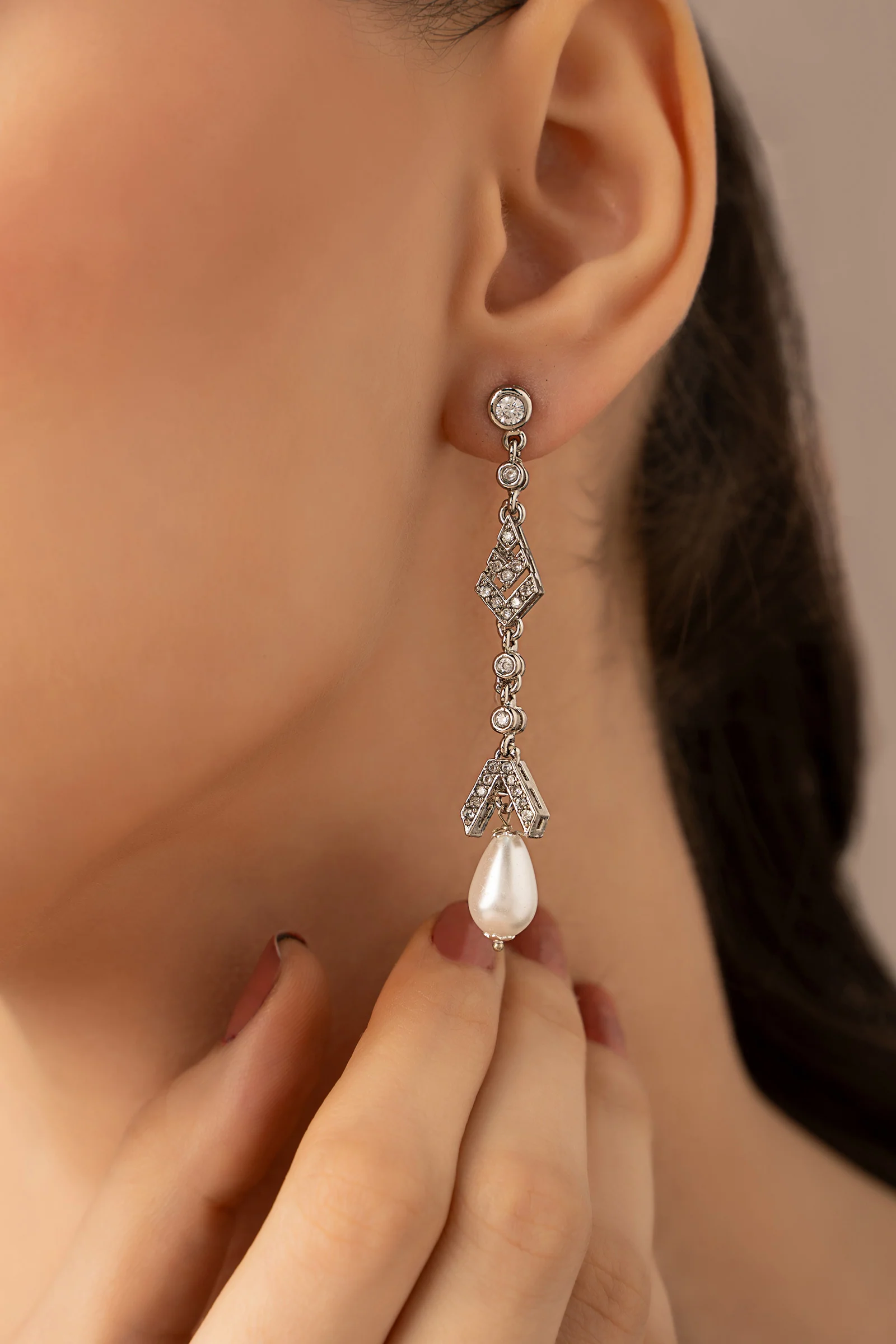 Pearl Drop Earrings - Image 2