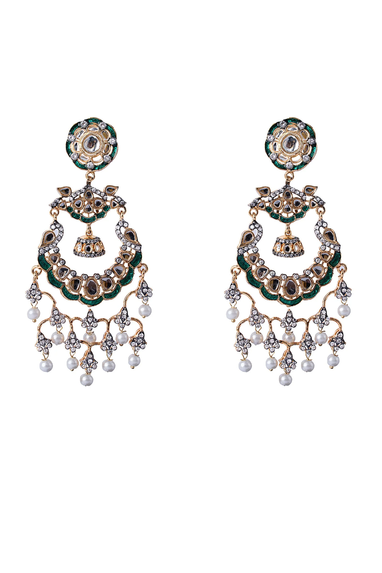 Kundan Chandbali Earrings - Image 4