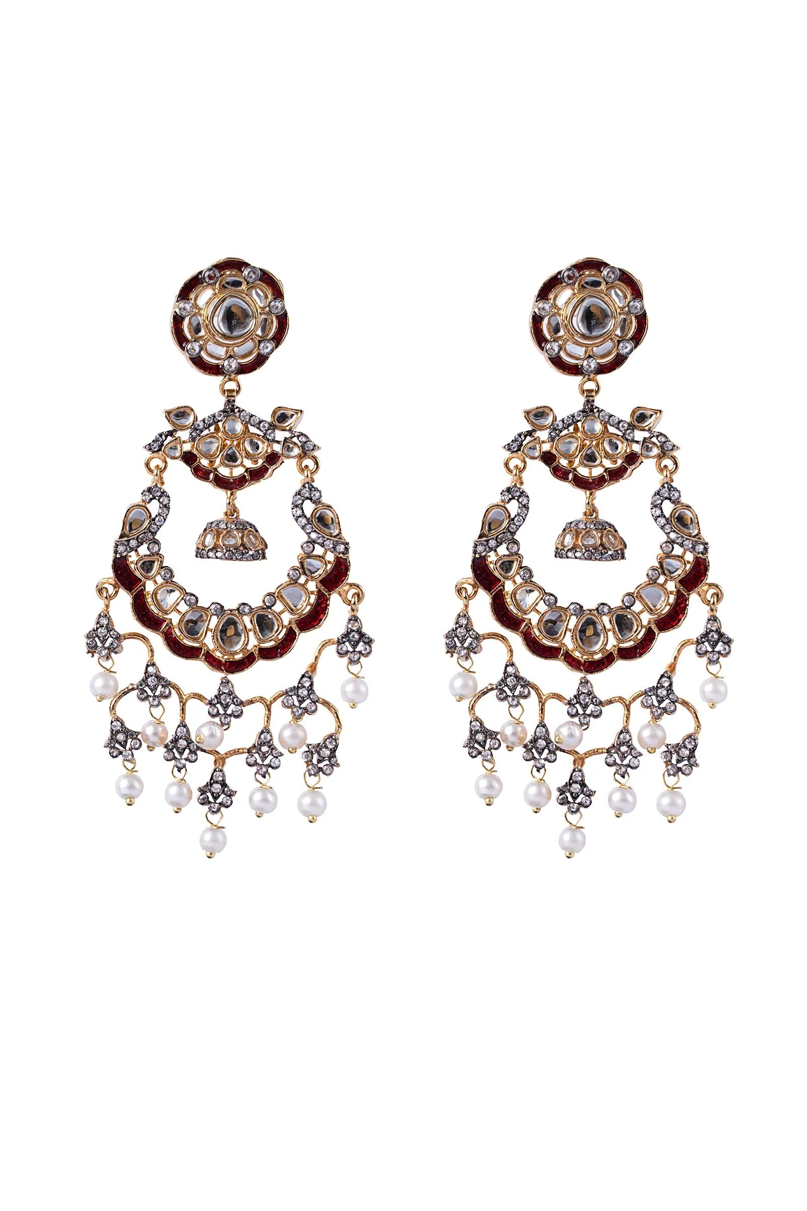 Kundan Chandbali Earrings - Image 2