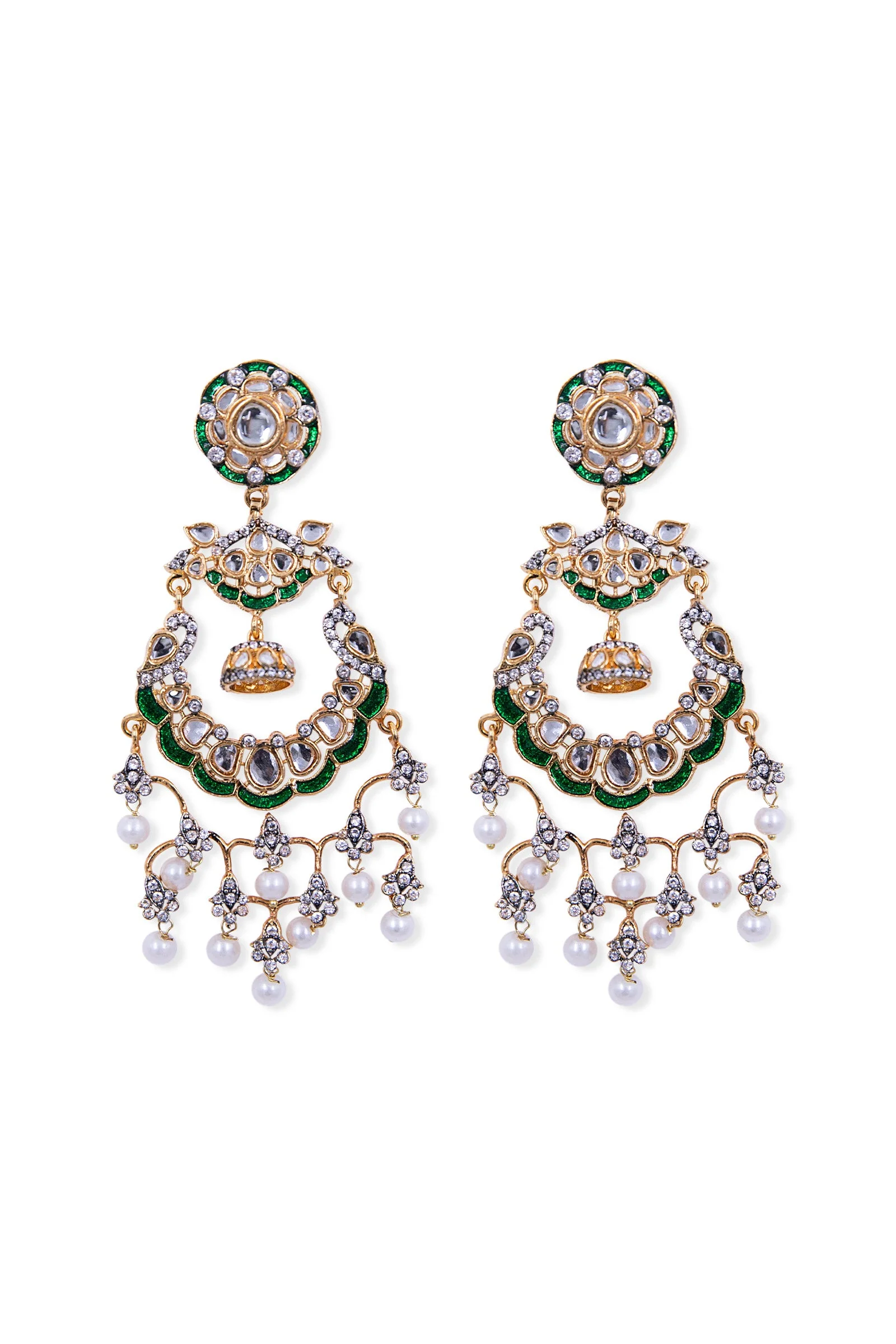 Kundan Chandbali Earrings - Image 3