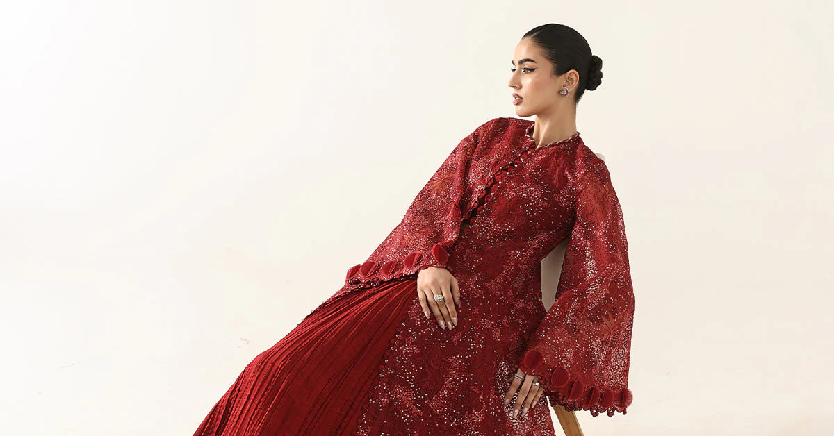 Embroidered Organza Fabric (2Pcs) - Image 12
