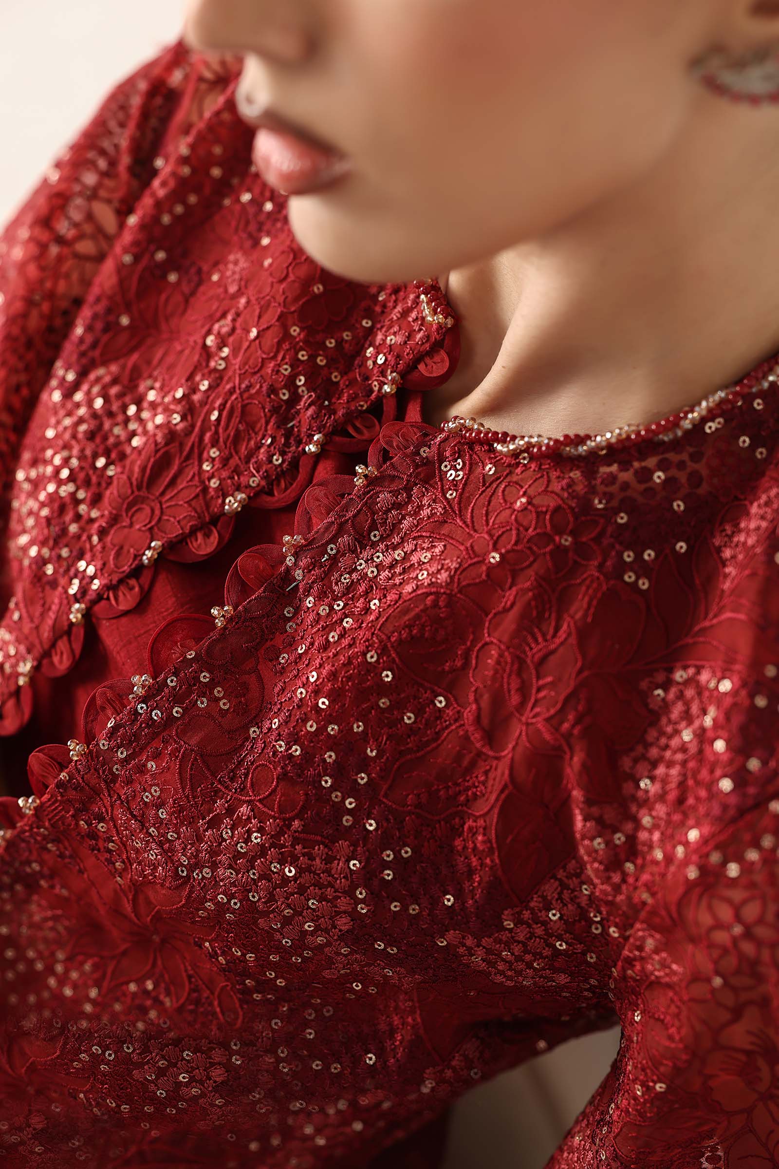 Embroidered Organza Fabric (2Pcs) - Image 6