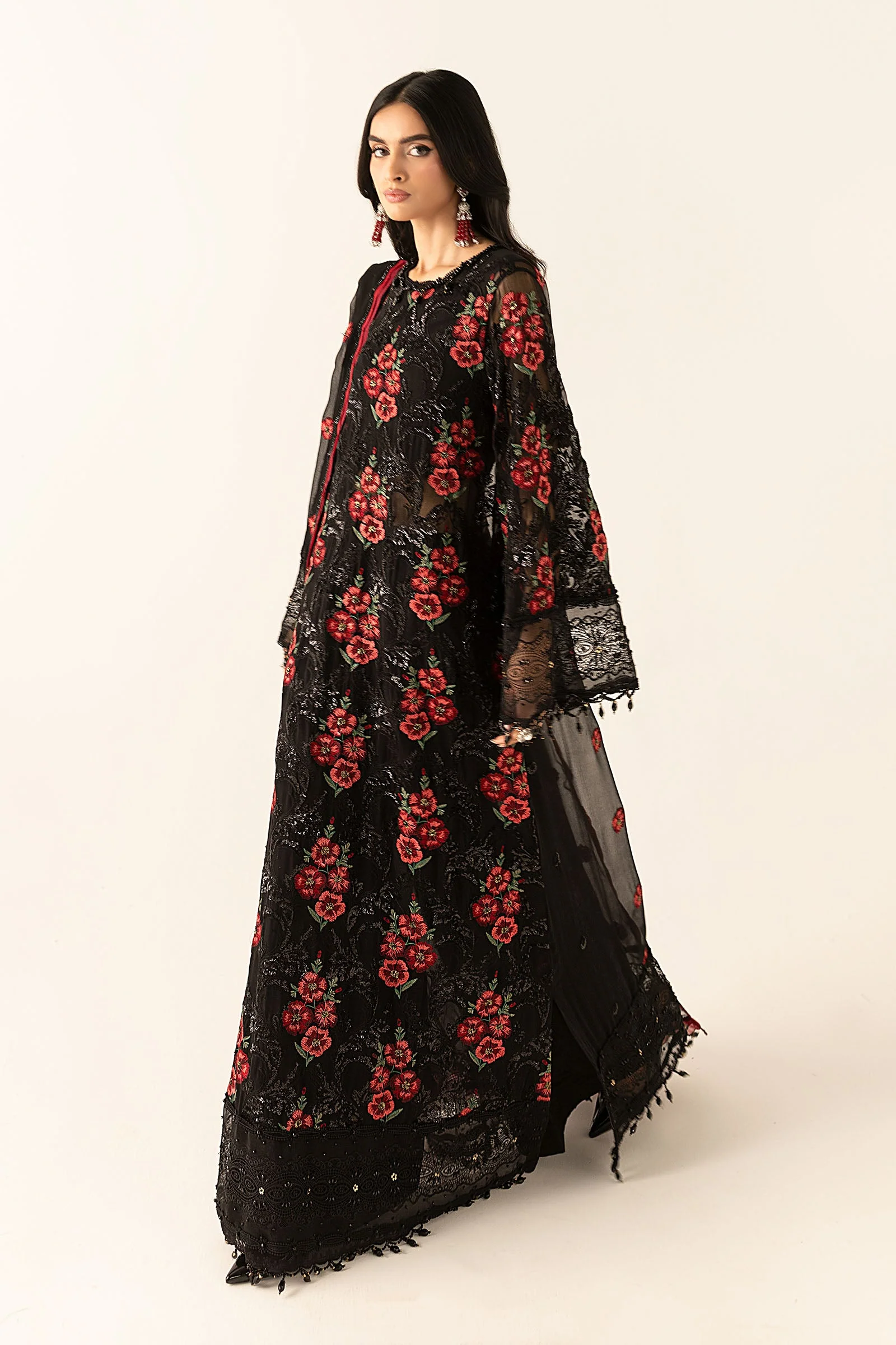 Embroidered Chiffon Fabric (3Pcs) - Image 6