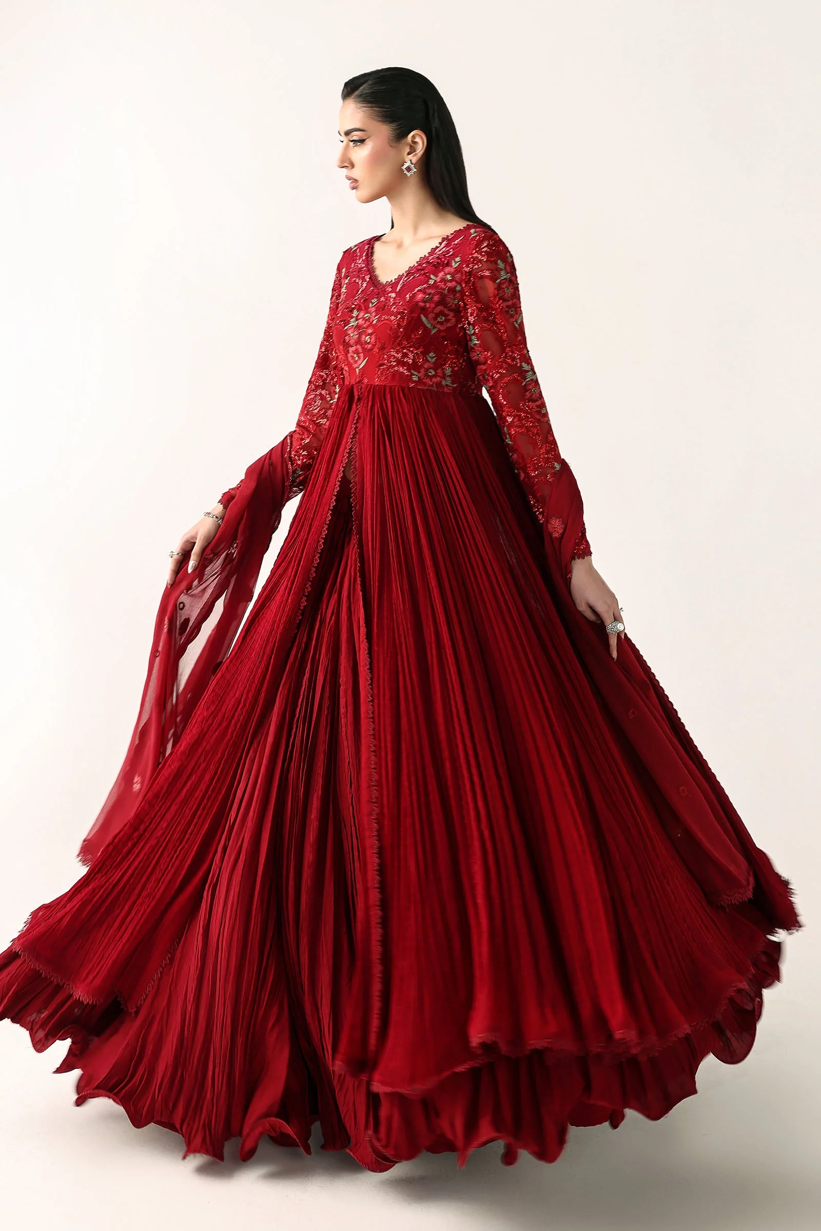 Embroidered Chiffon Fabric (3Pcs) - Image 4