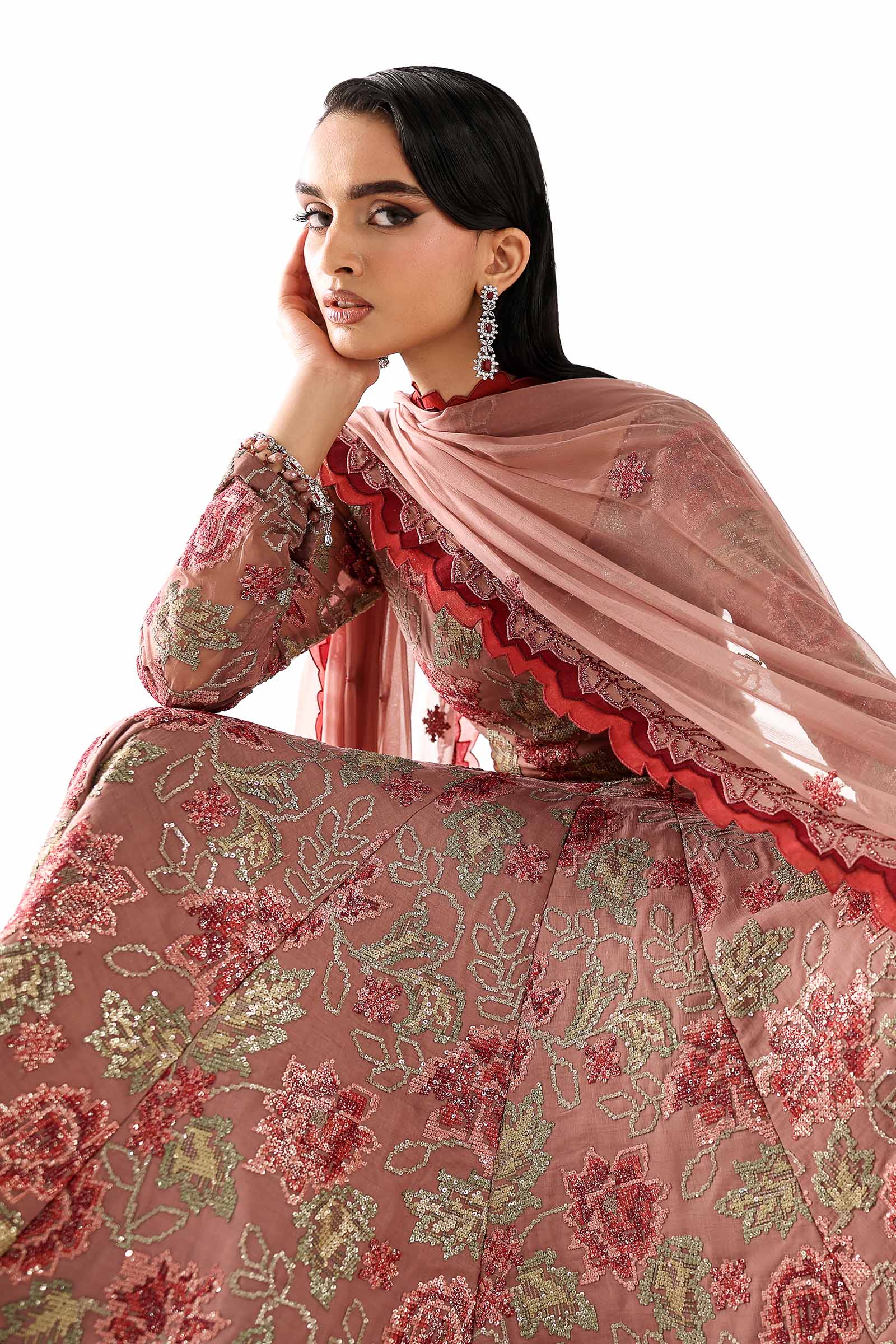 Embroidered Chiffon Fabric (3Pcs) - Image 3