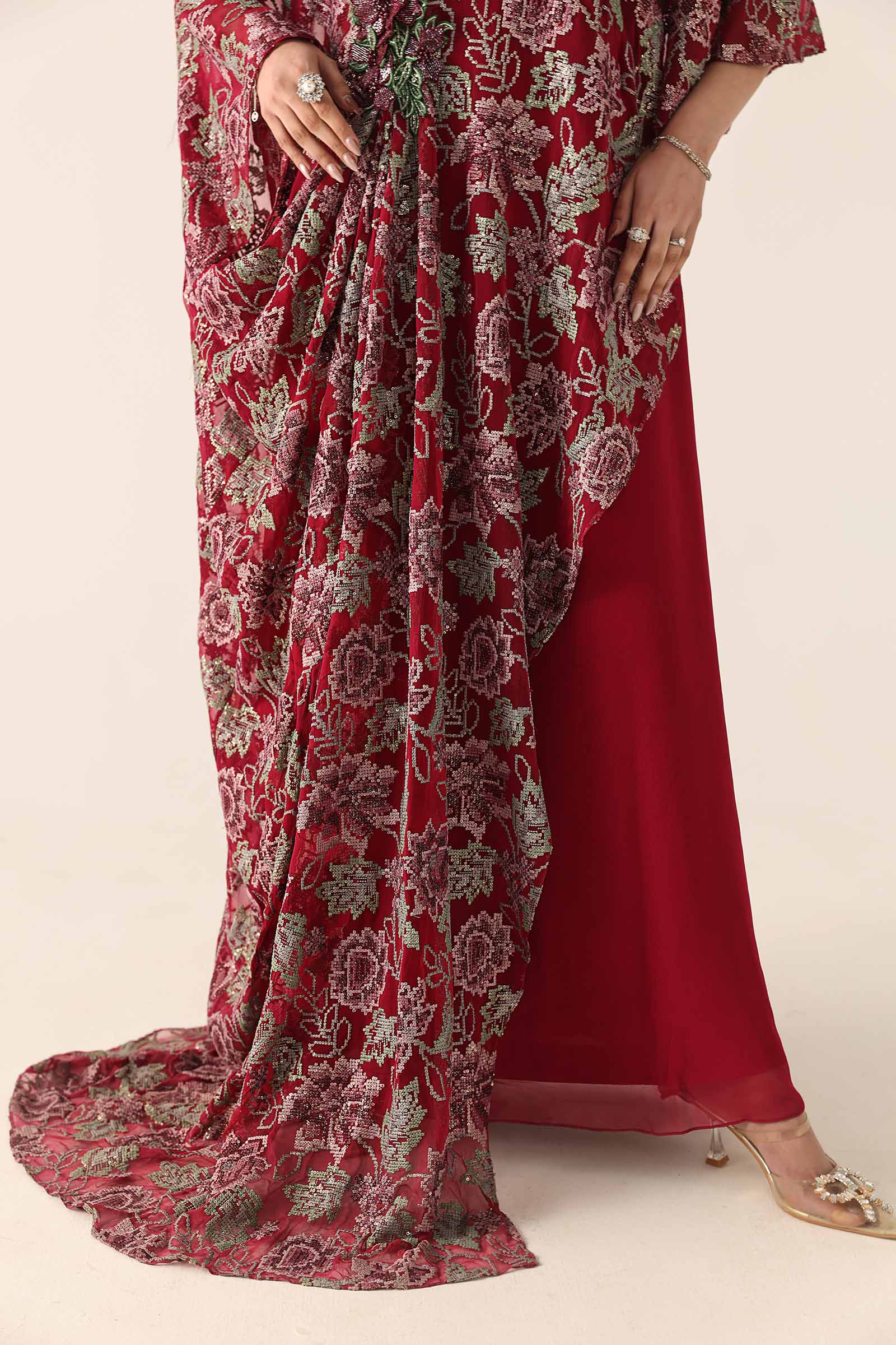 Embroidered Chiffon Fabric (3Pcs) - Image 4