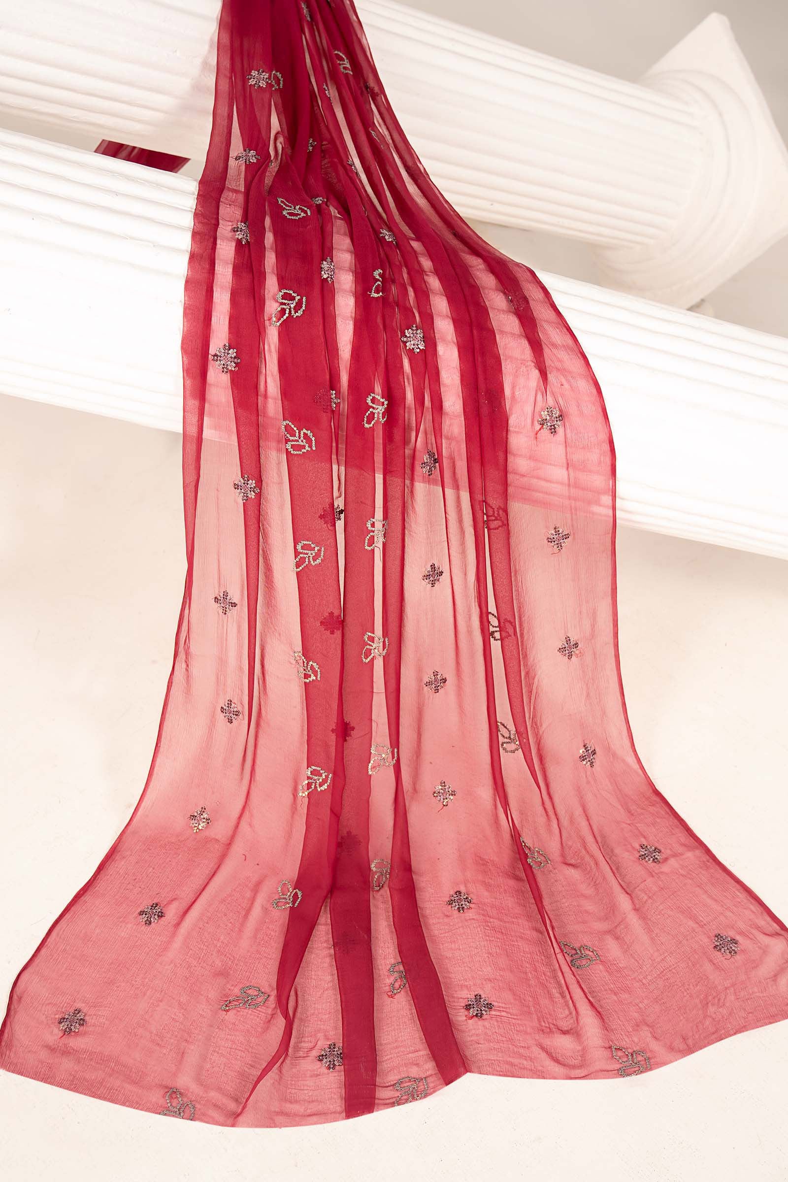 Embroidered Chiffon Fabric (3Pcs) - Image 7