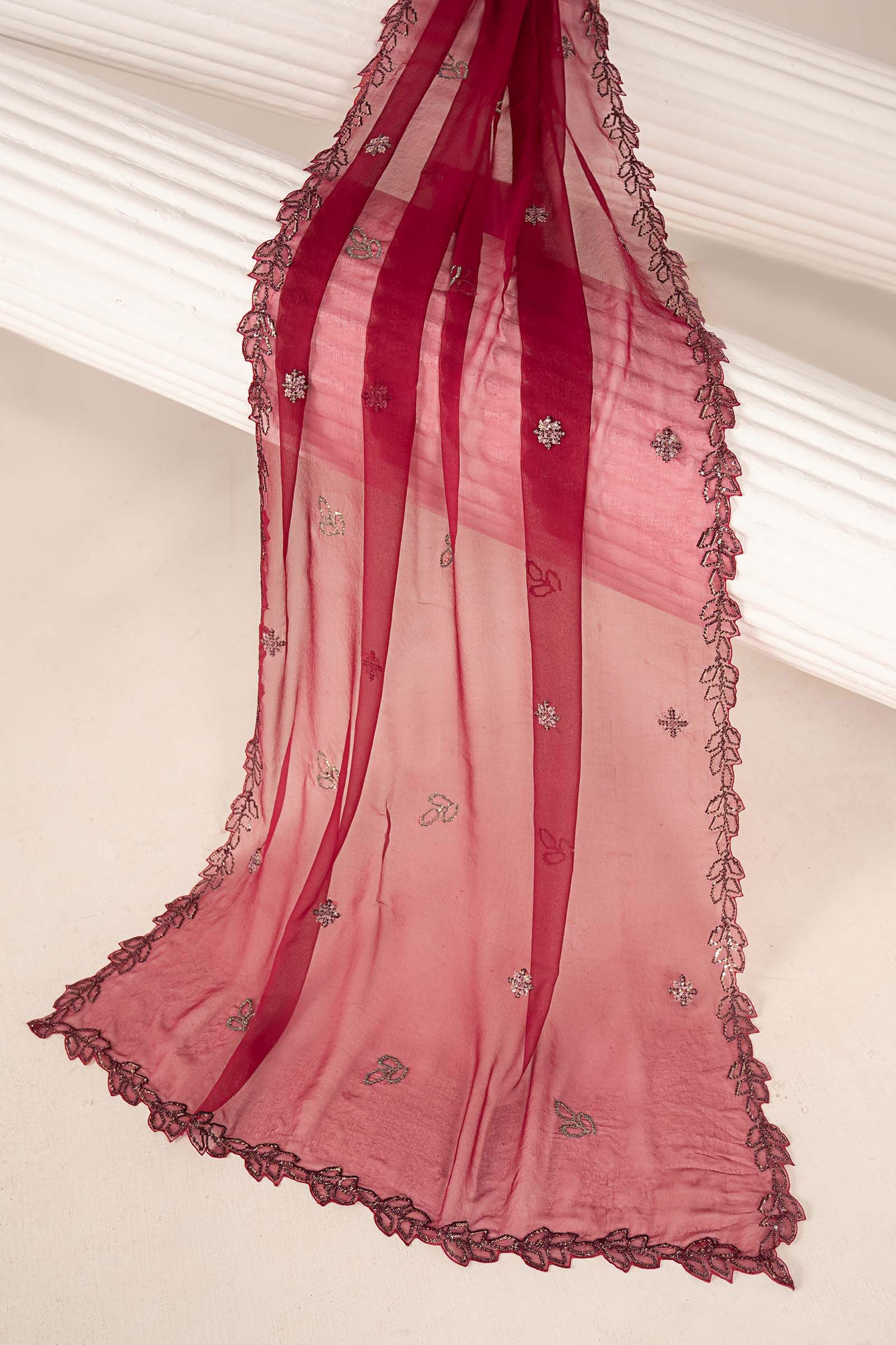 Embroidered Chiffon Fabric (3Pcs) - Image 9