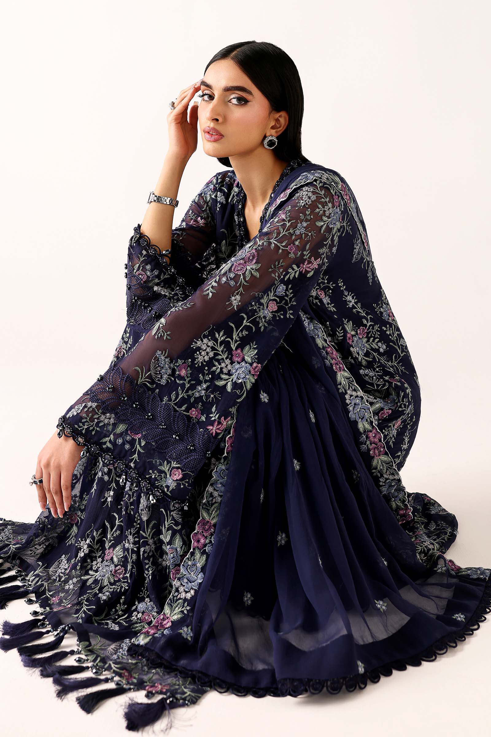 Embroidered Chiffon Fabric (3Pcs) - Image 3