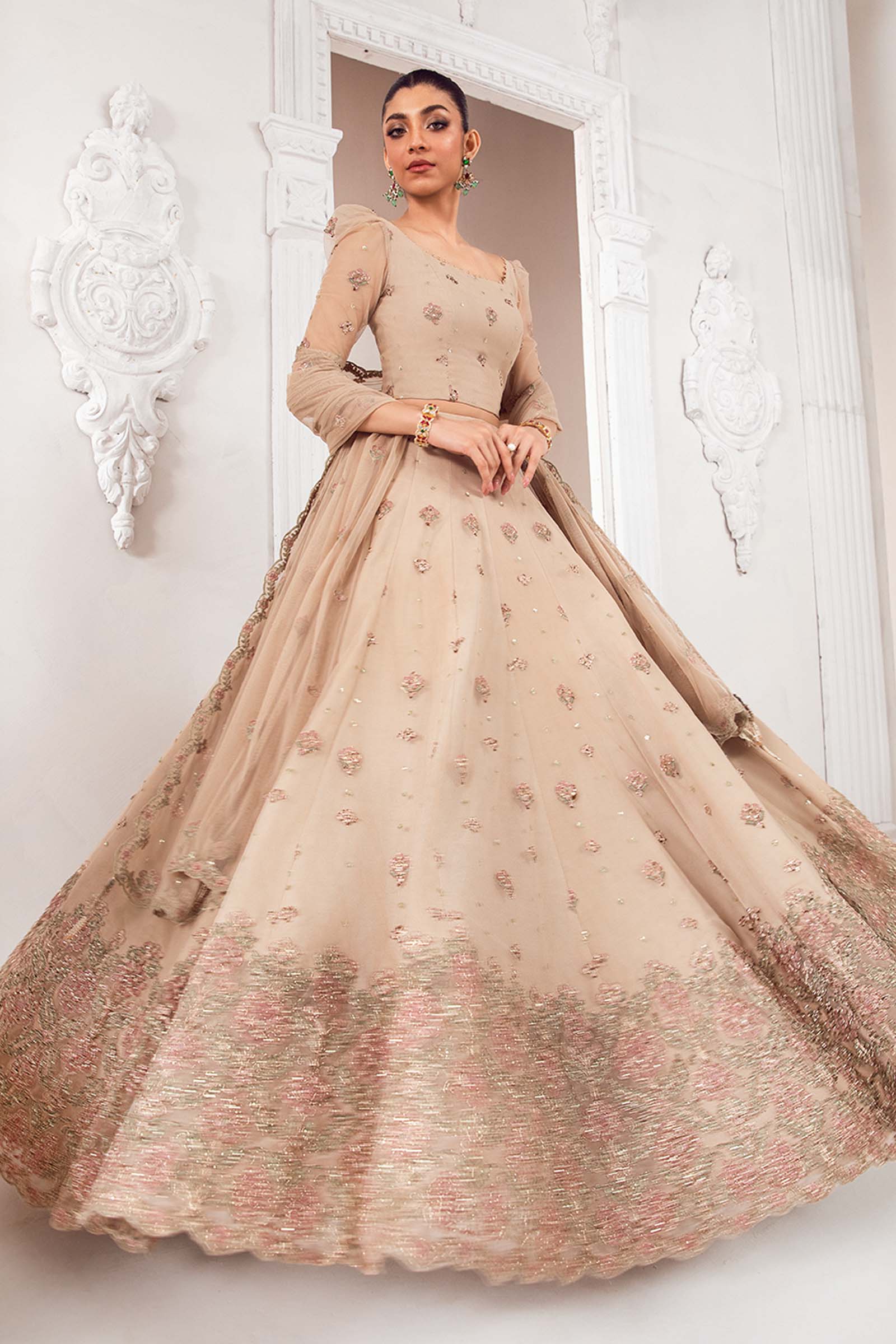 Embroidered Poly Net Fabric (3Pcs) | LF-703 - Image 2