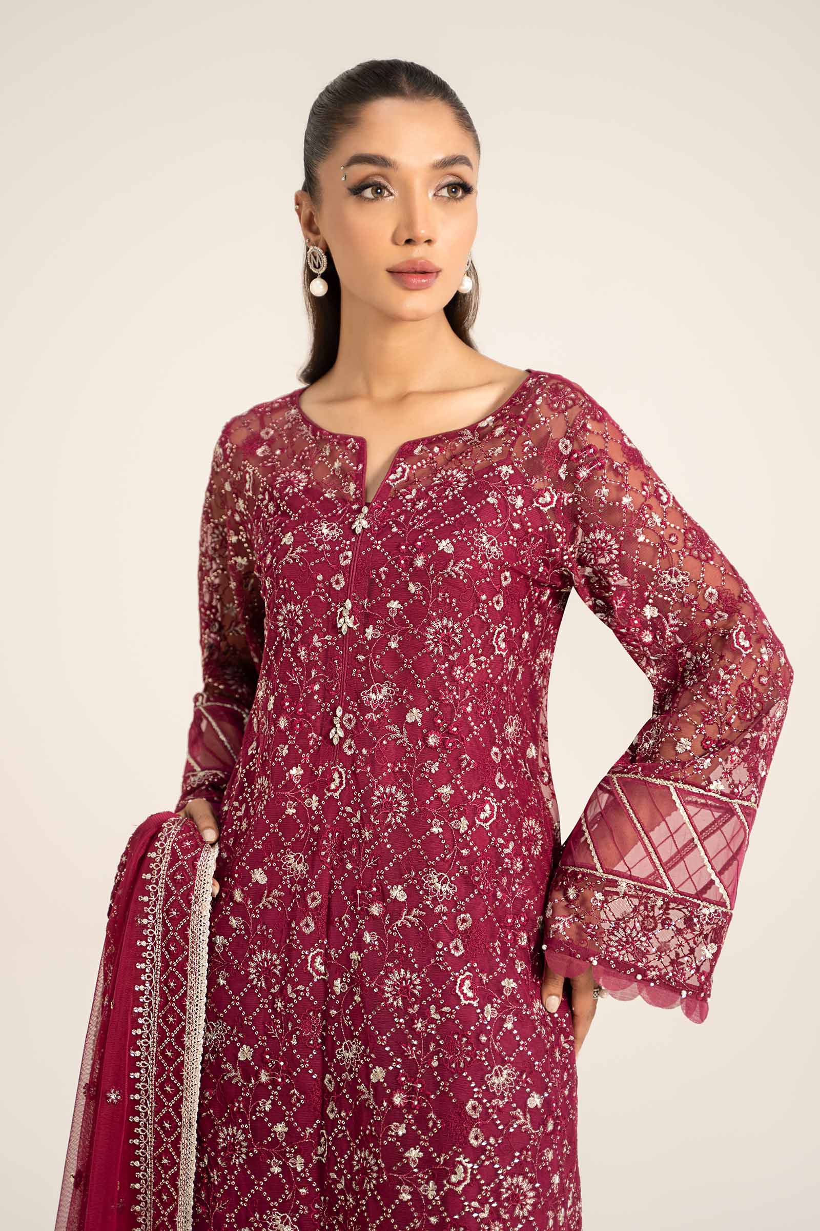 Embroidered Poly Net Fabric (2Pcs) | LF-705 - Image 2