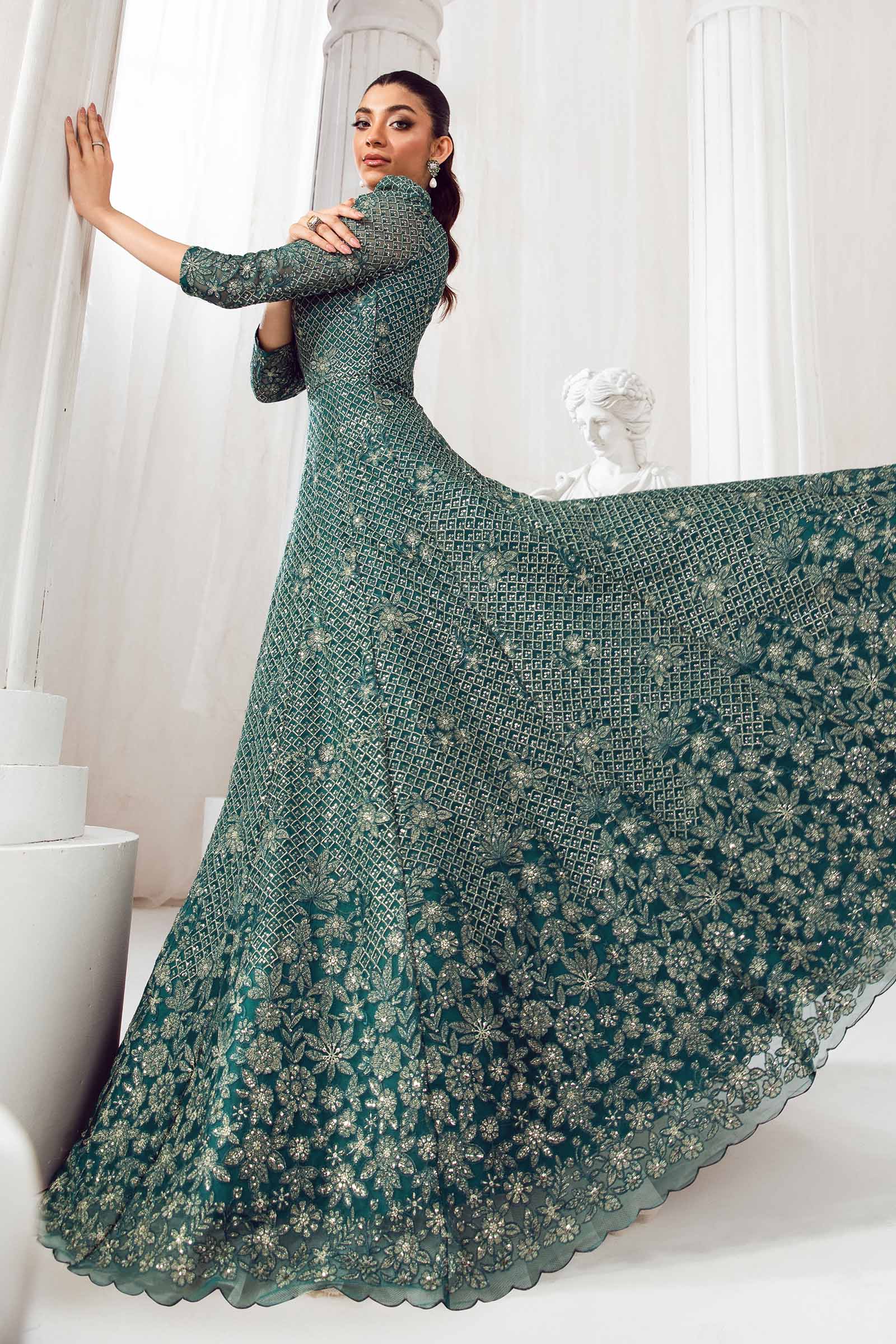Embroidered Poly Net Fabric (2Pcs) | LF-707 - Image 4