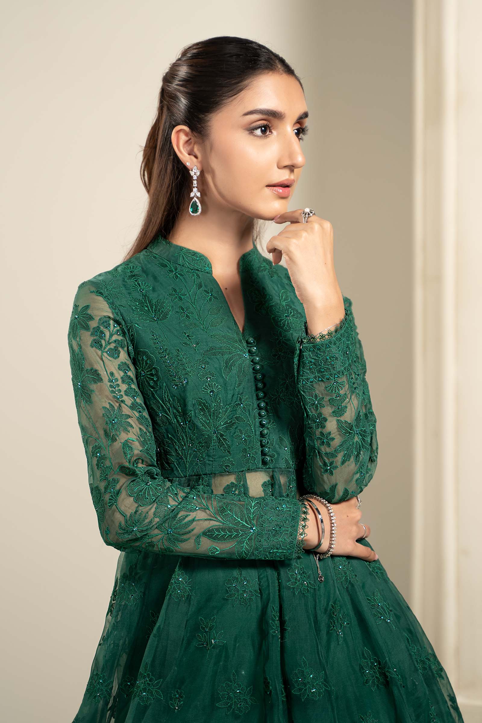 Embroidered Organza Fabric (1Pc) | LF-709 - Image 3