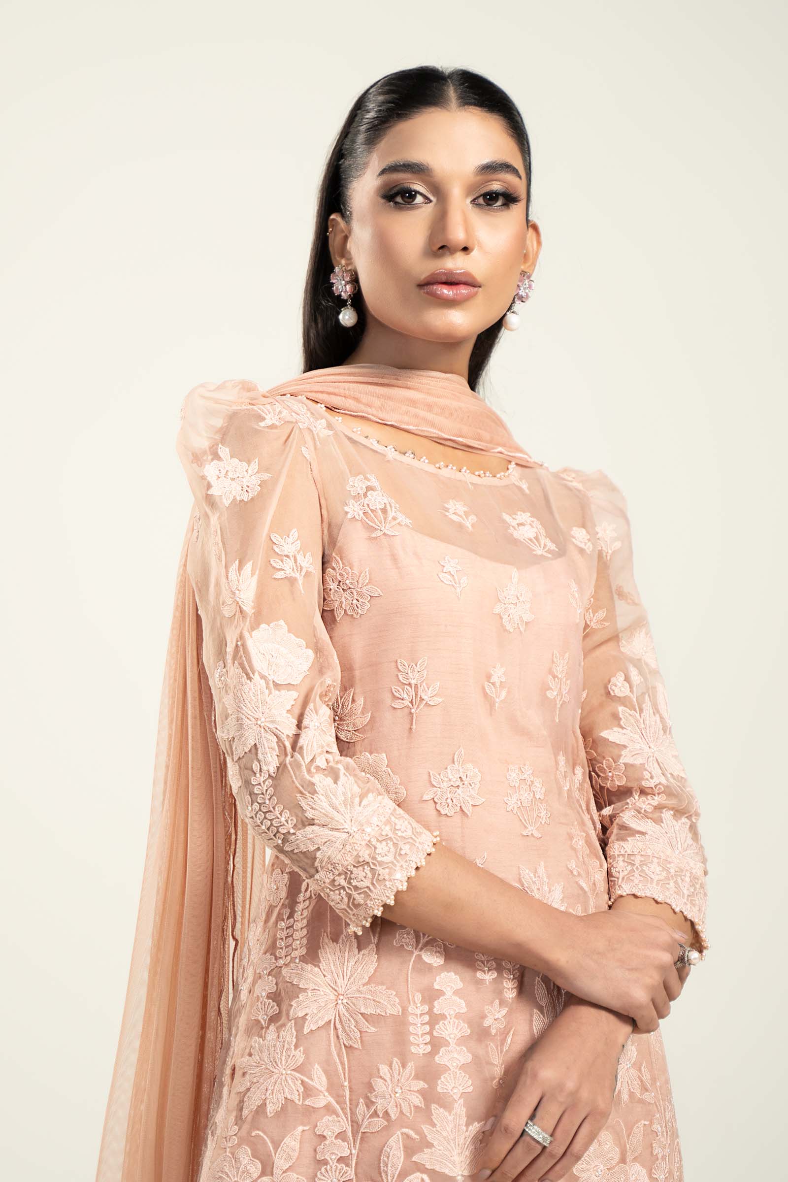Embroidered Organza Fabric (1Pc) | LF-710 - Image 3