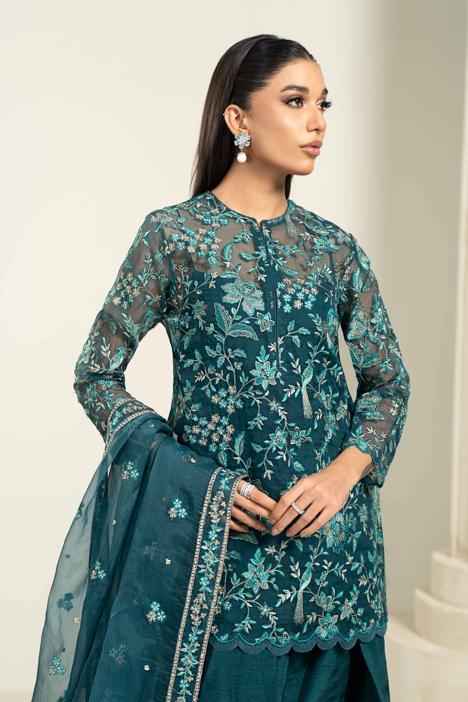 Embroidered Organza Fabric (2Pcs) | LF-712 - Image 2
