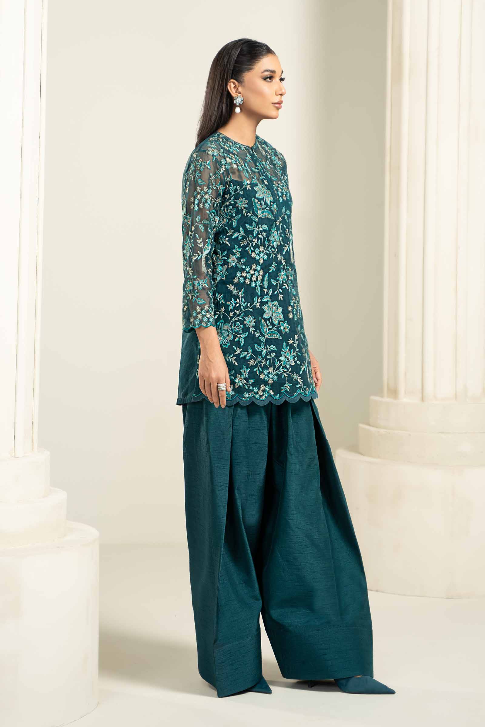 Embroidered Organza Fabric (2Pcs) | LF-712 - Image 4