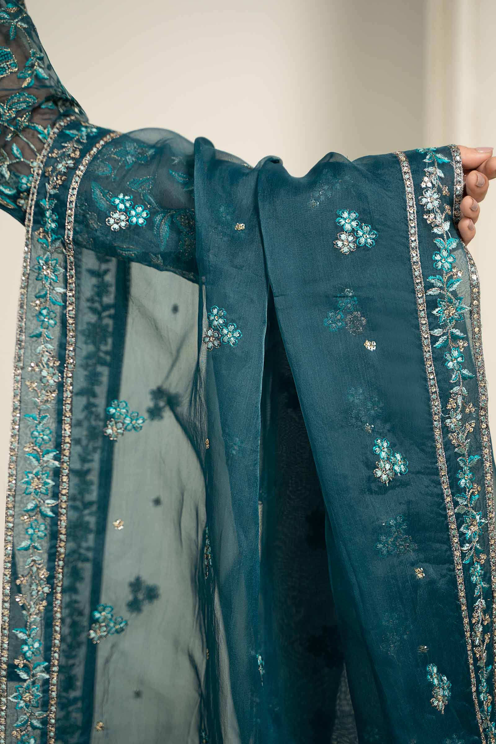 Embroidered Organza Fabric (2Pcs) | LF-712 - Image 6