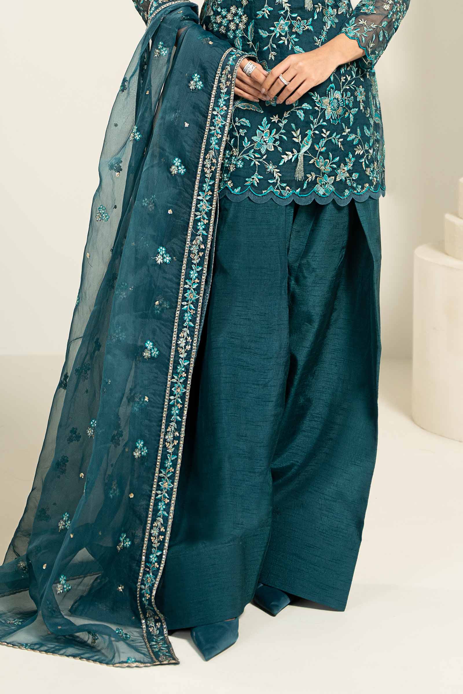 Embroidered Organza Fabric (2Pcs) | LF-712 - Image 7