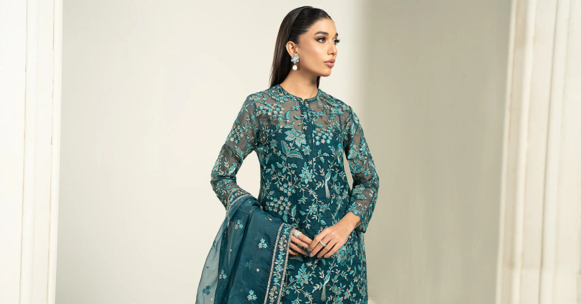 Embroidered Organza Fabric (2Pcs) | LF-712 - Image 8