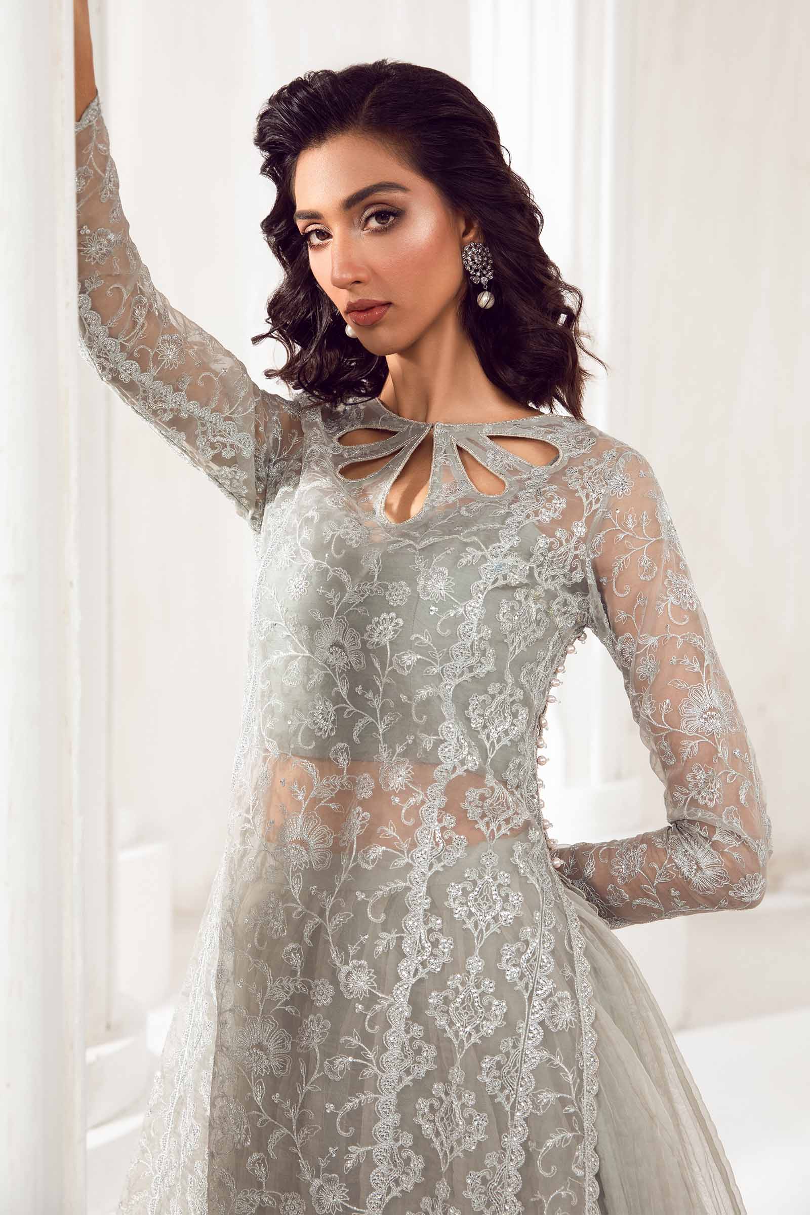 Embroidered Organza Fabric (2Pcs) | LF-713 - Image 2