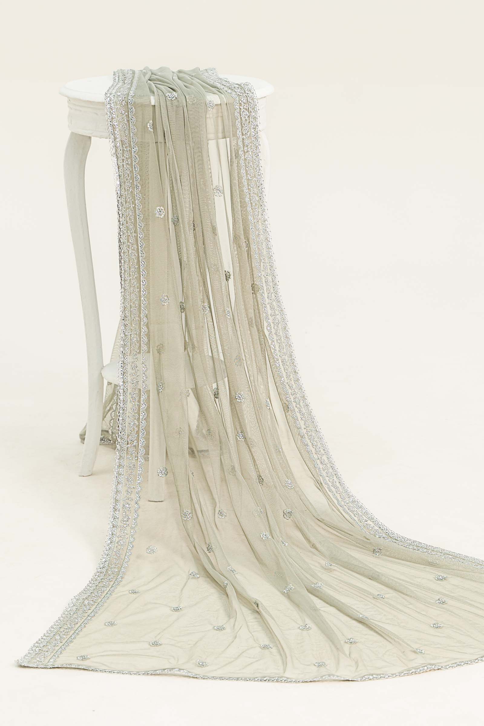 Embroidered Organza Fabric (2Pcs) | LF-713 - Image 4