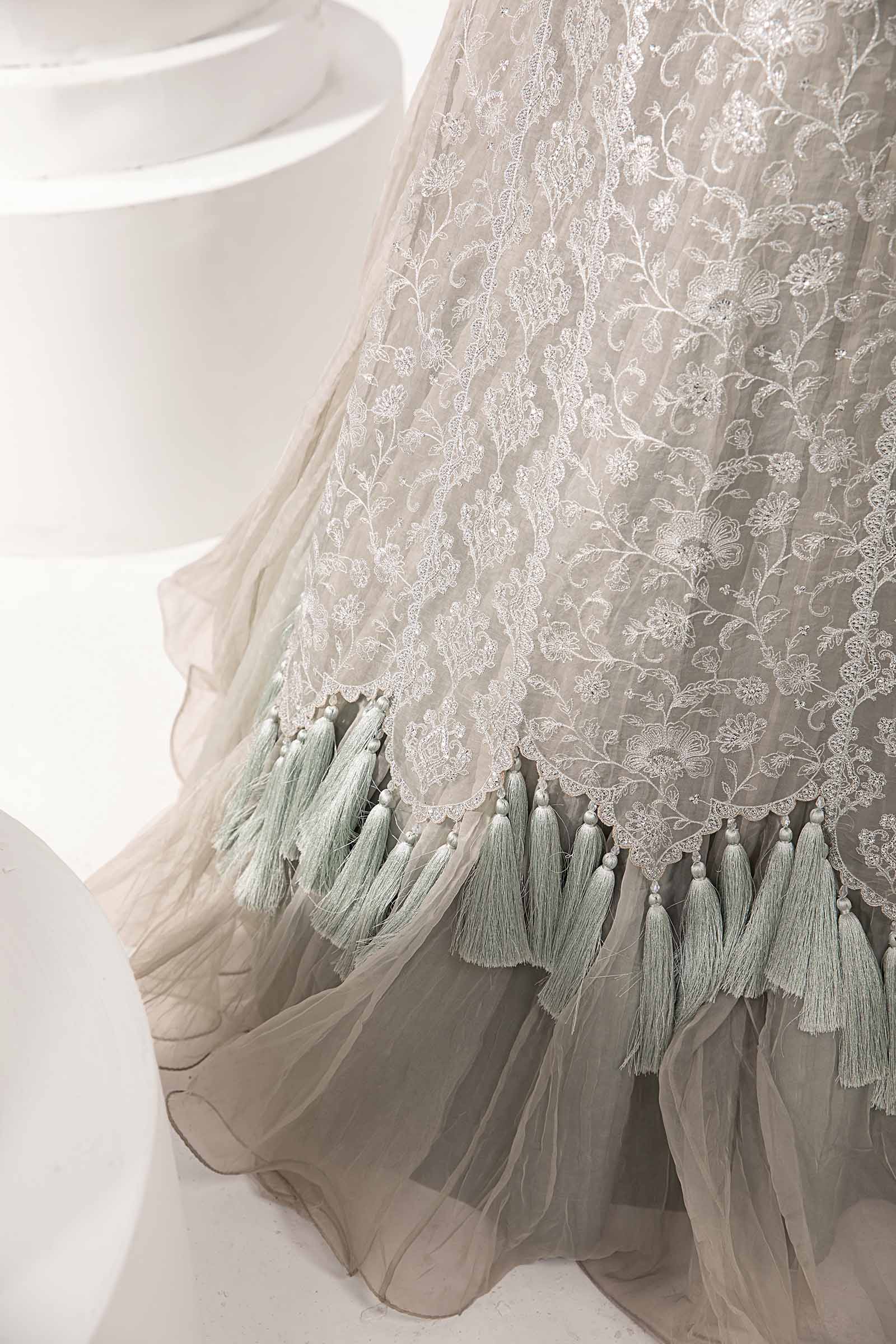 Embroidered Organza Fabric (2Pcs) | LF-713 - Image 6