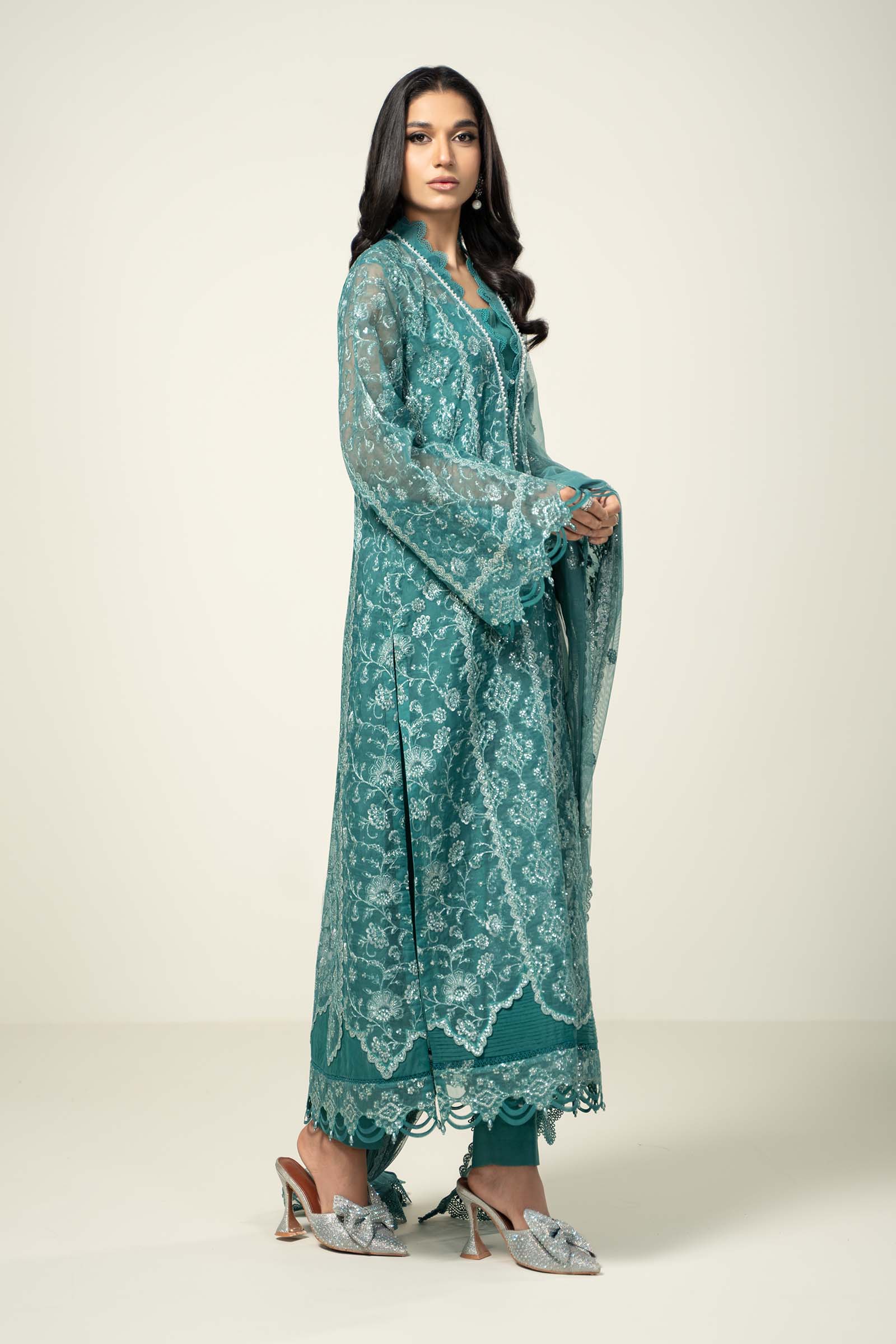 Embroidered Organza Fabric (2Pcs) | LF-714 - Image 4