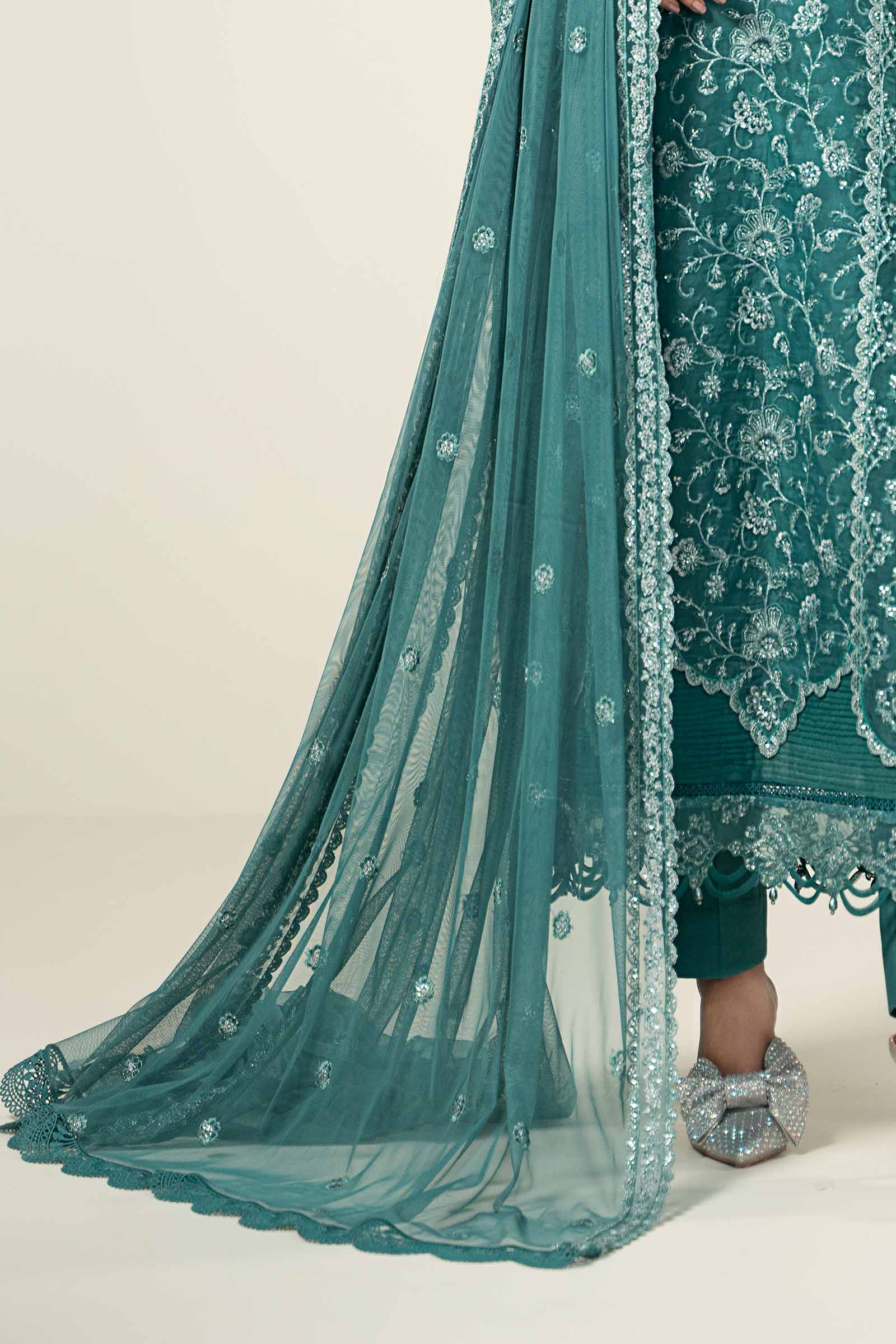 Embroidered Organza Fabric (2Pcs) | LF-714 - Image 5