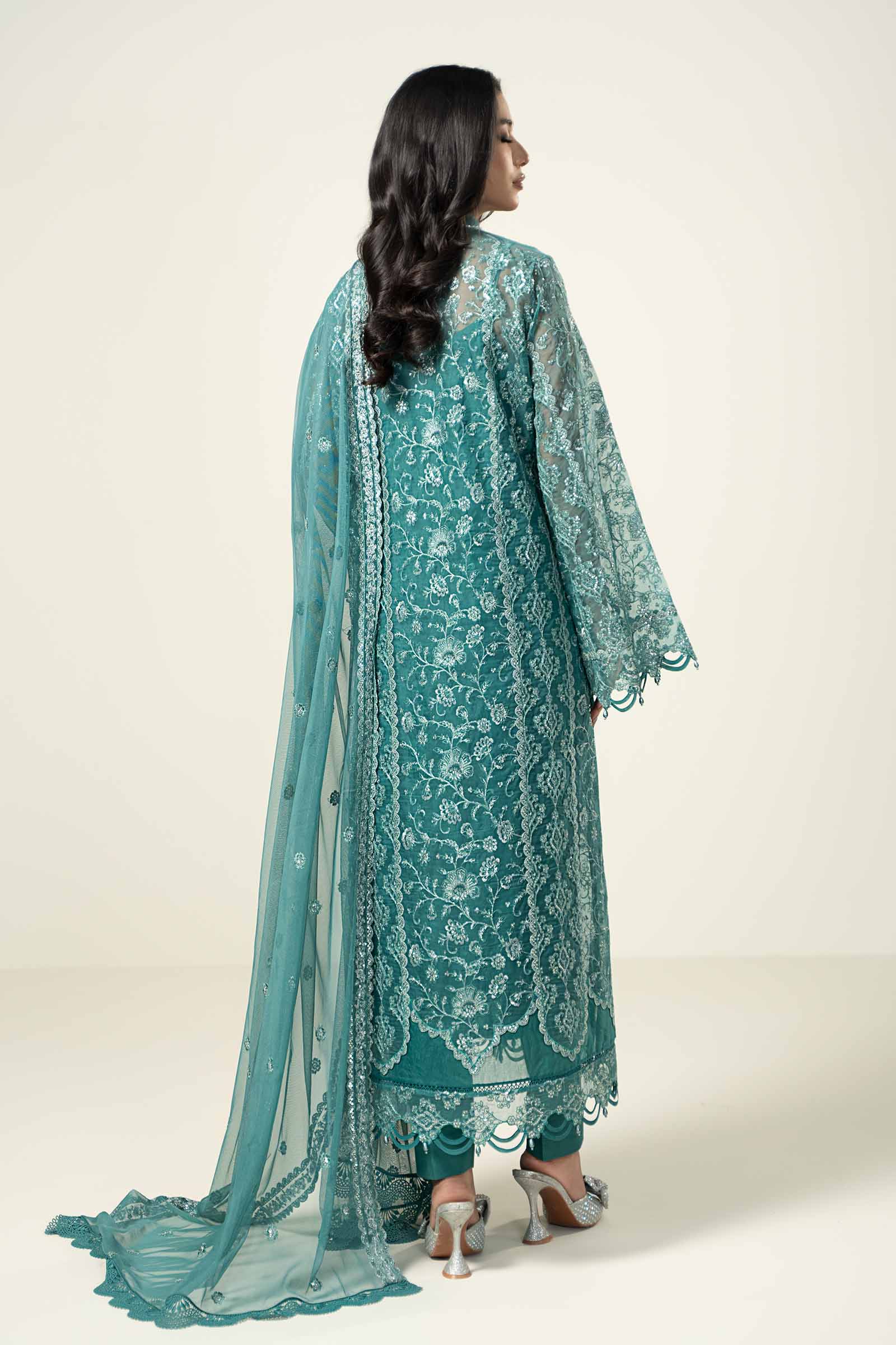 Embroidered Organza Fabric (2Pcs) | LF-714 - Image 6