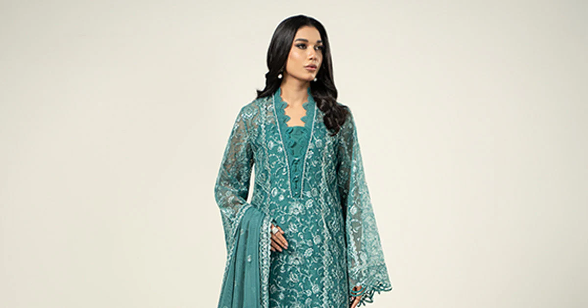 Embroidered Organza Fabric (2Pcs) | LF-714 - Image 7