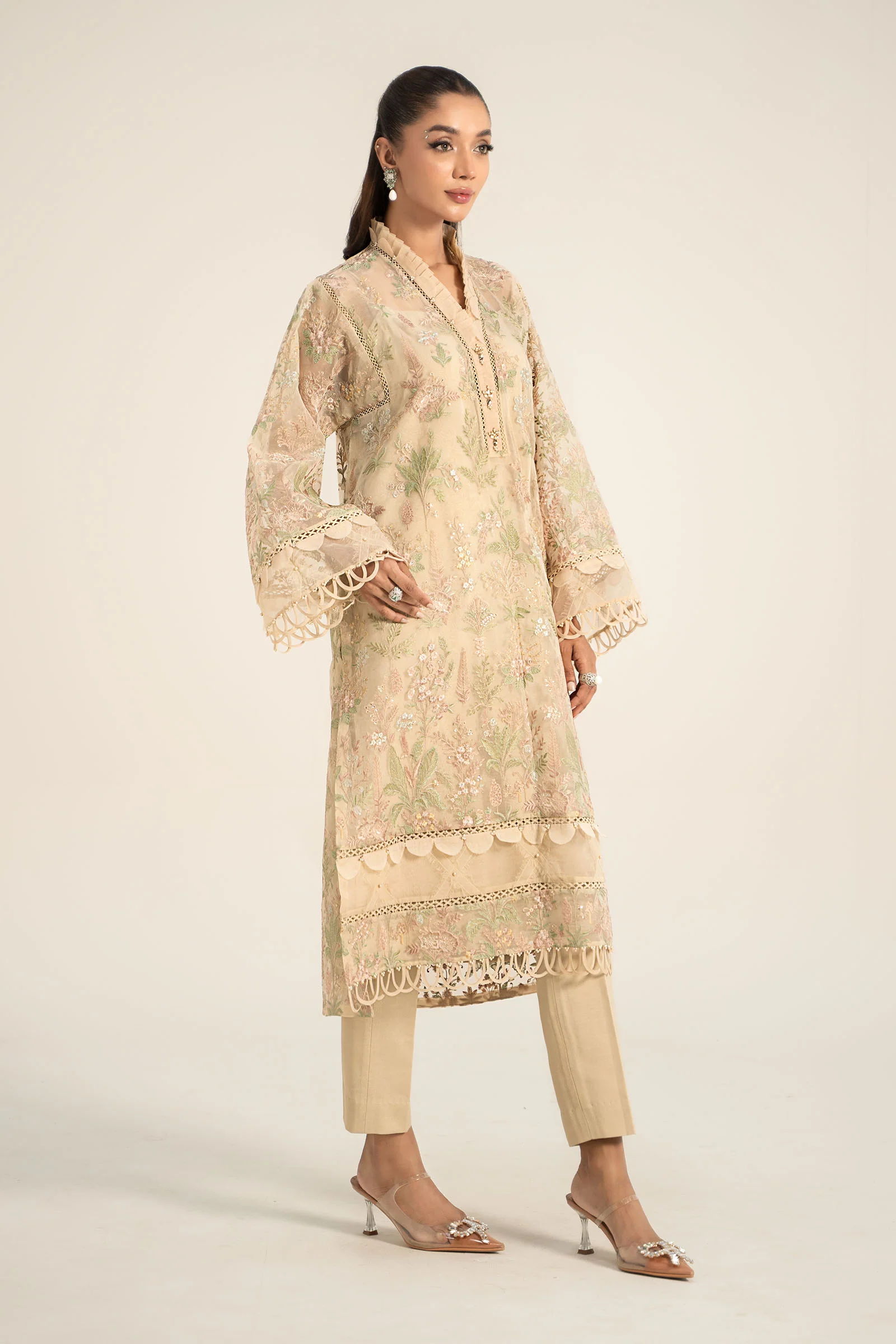 Embroidered Organza Fabric (1Pc) | LF-715 - Image 3