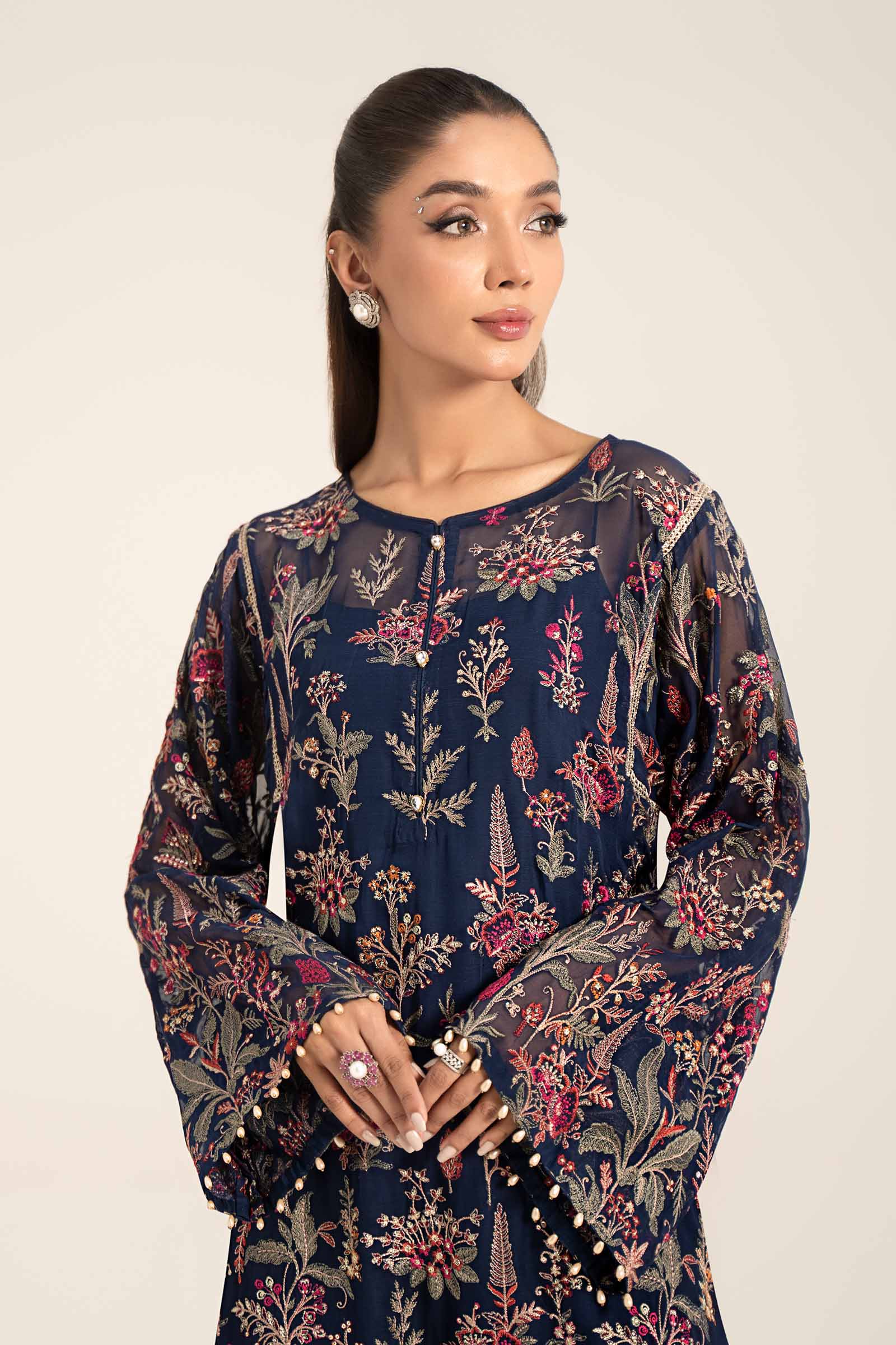 Embroidered Chiffon Fabric (1Pc) | LF-716 - Image 2