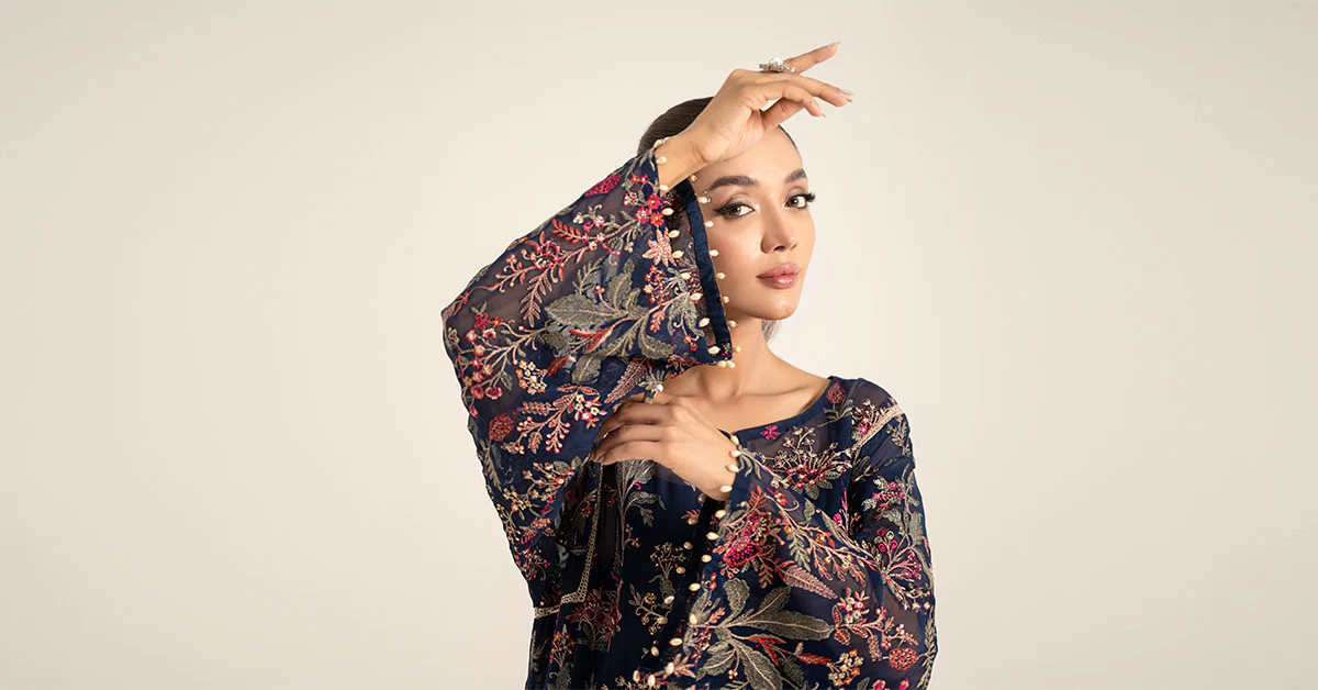 Embroidered Chiffon Fabric (1Pc) | LF-716 - Image 6