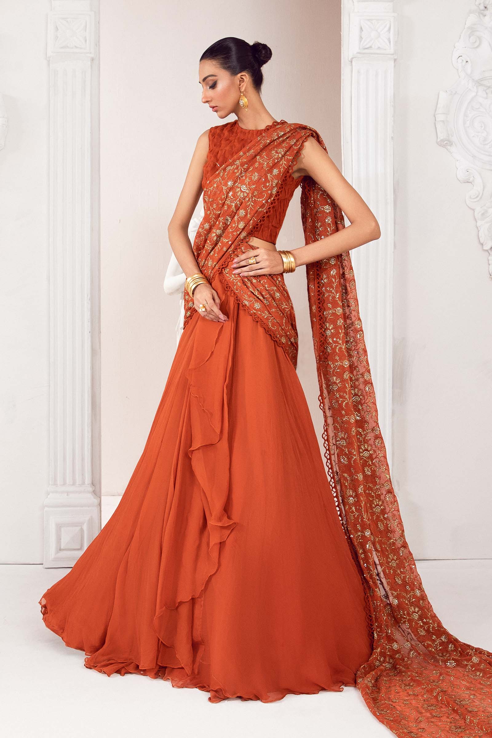 Embroidered Chiffon Fabric (2Pcs) | LF-717 - Image 4