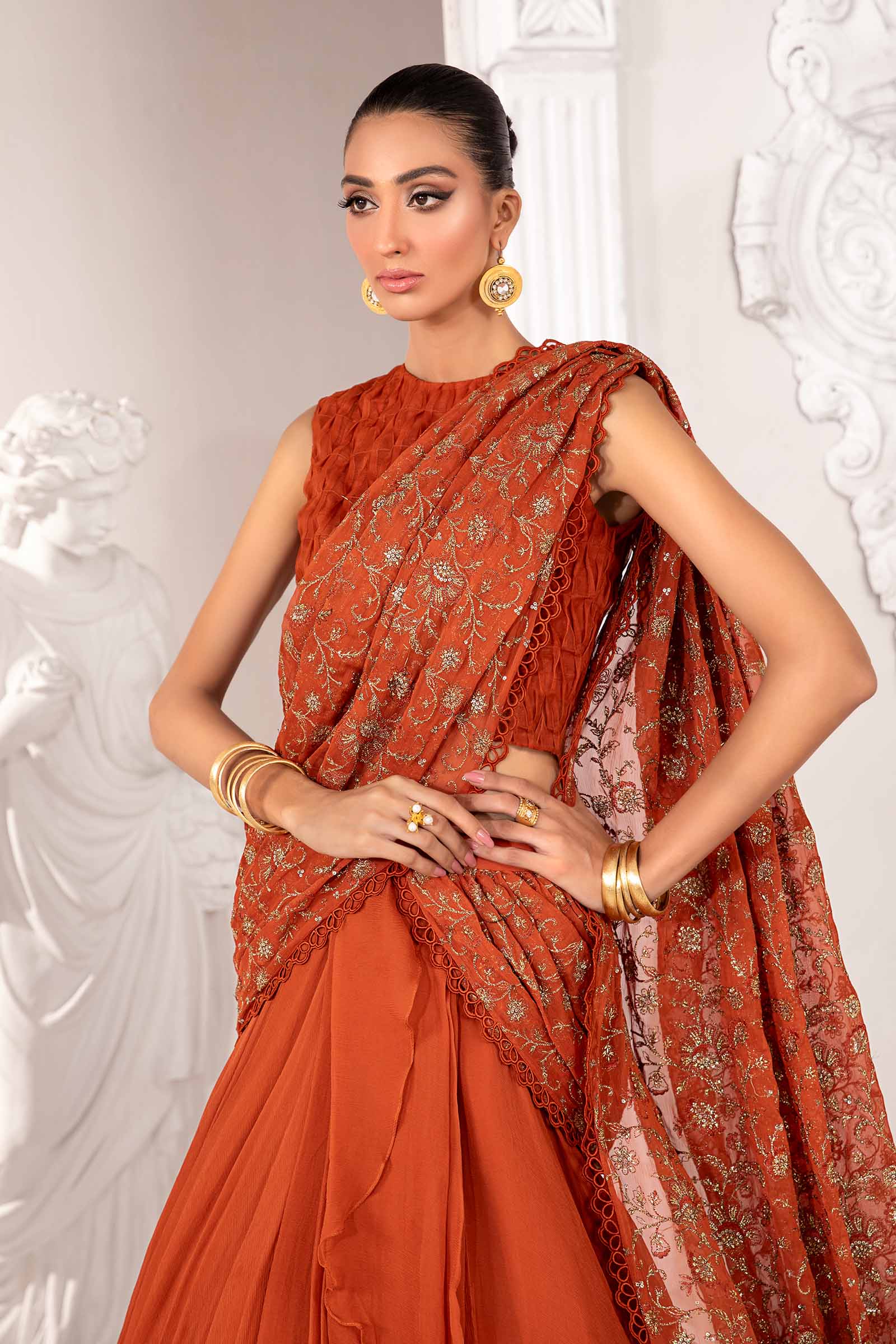 Embroidered Chiffon Fabric (2Pcs) | LF-717 - Image 5