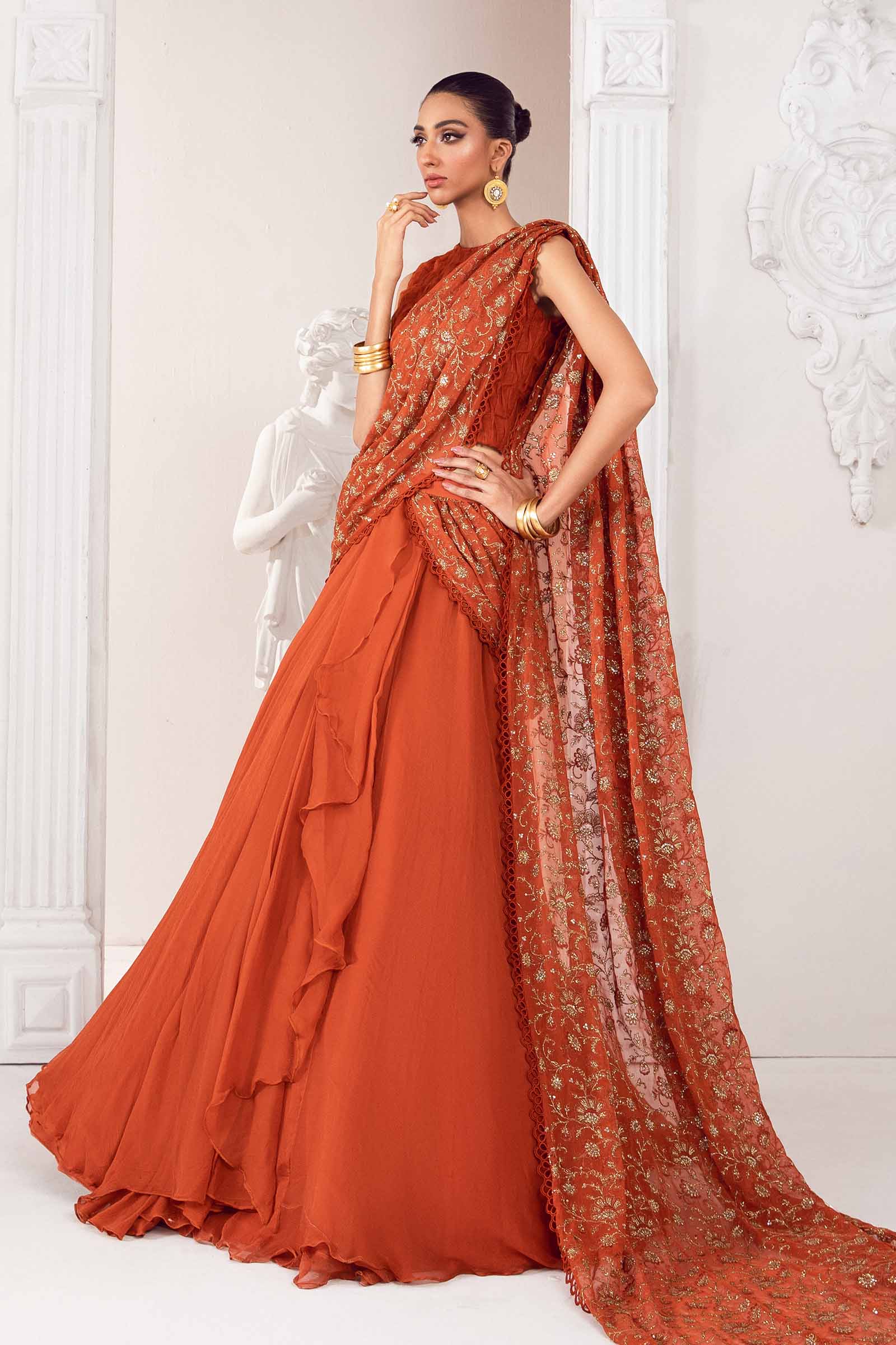 Embroidered Chiffon Fabric (2Pcs) | LF-717 - Image 7