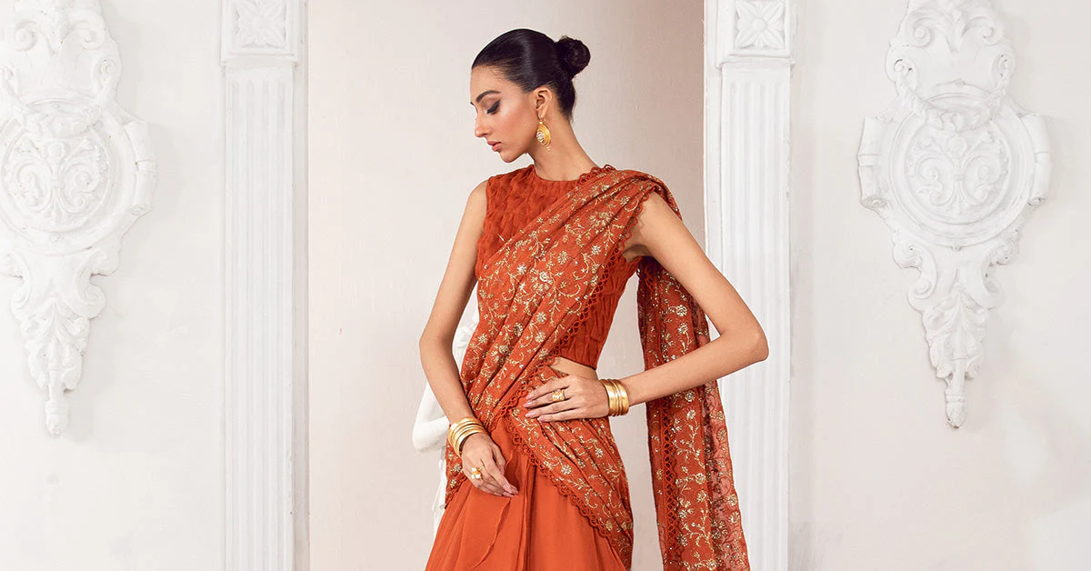 Embroidered Chiffon Fabric (2Pcs) | LF-717 - Image 8