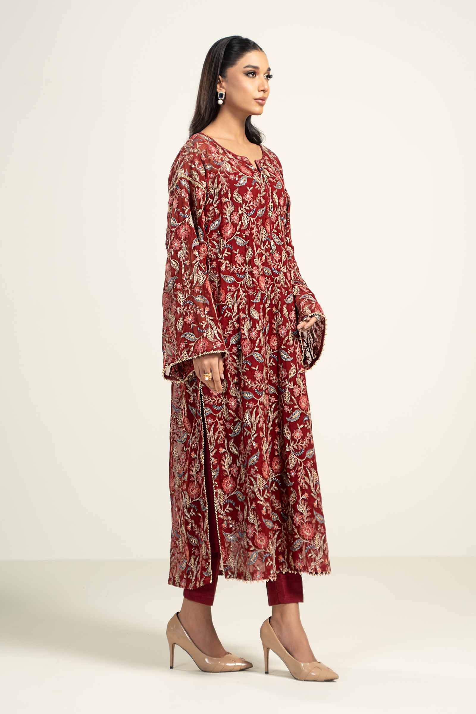 Embroidered Chiffon Fabric (2Pcs) | LF-719 - Image 4