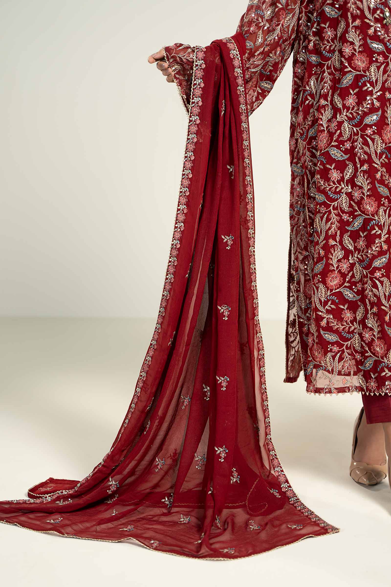 Embroidered Chiffon Fabric (2Pcs) | LF-719 - Image 5