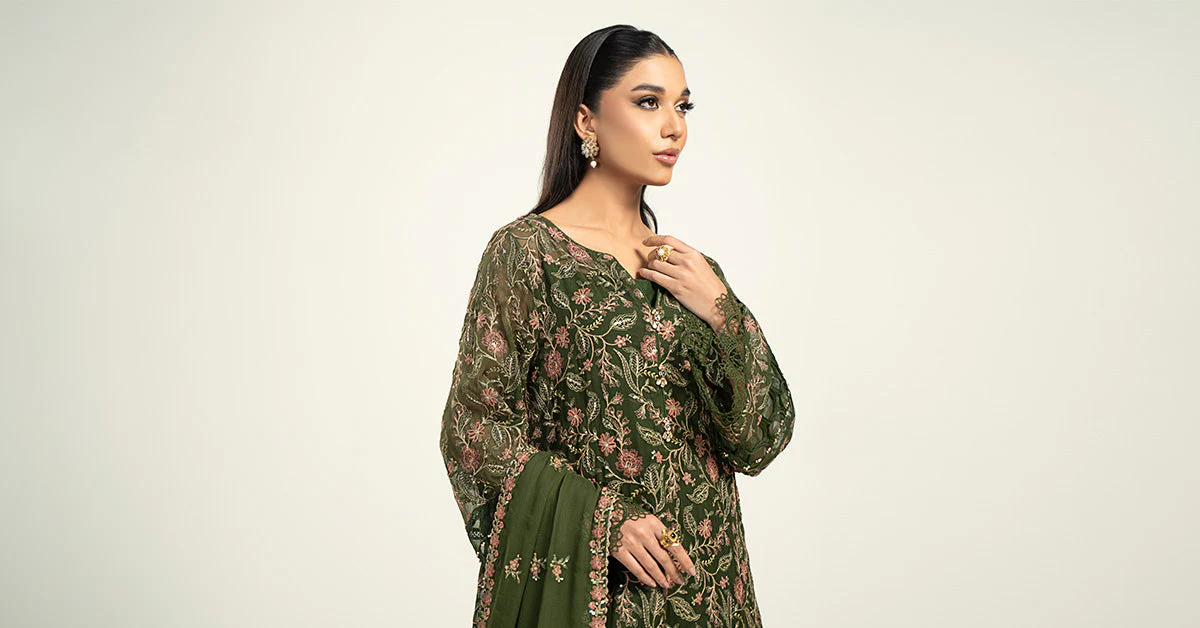 Embroidered Chiffon Fabric (2Pcs) | LF-720 - Image 7