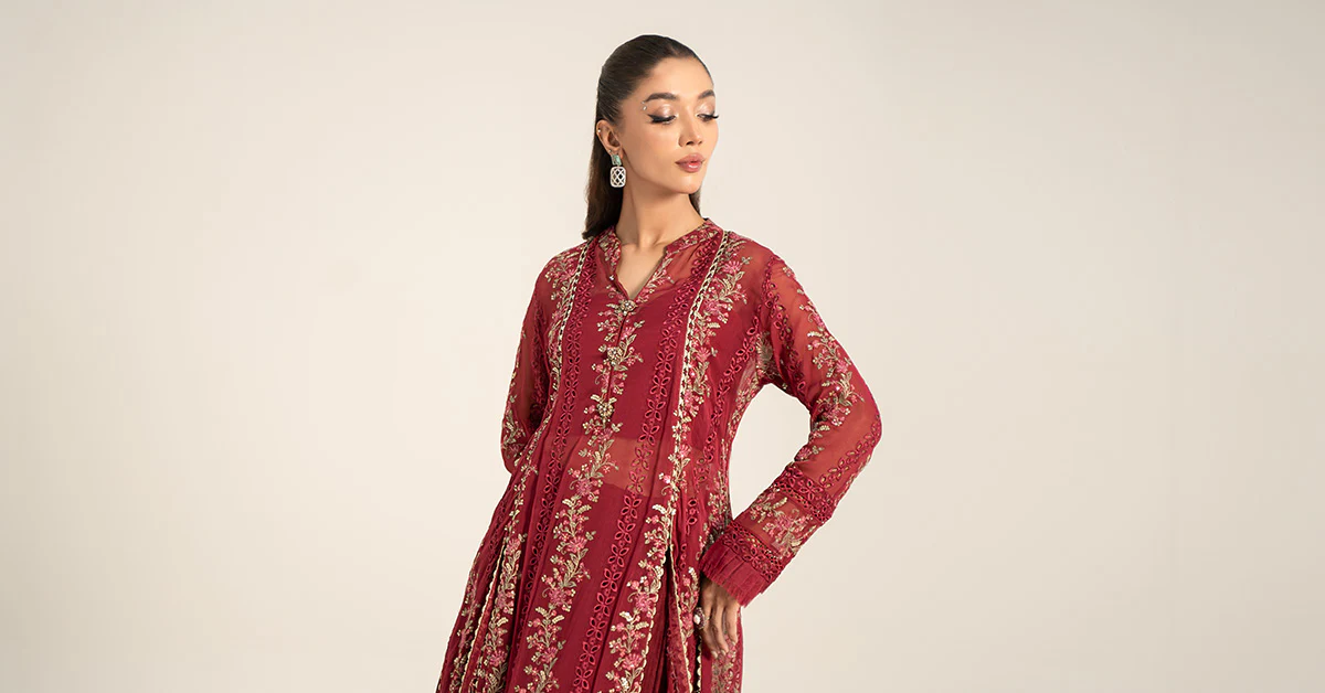 Embroidered Chiffon Fabric (2Pcs) | LF-724 - Image 6