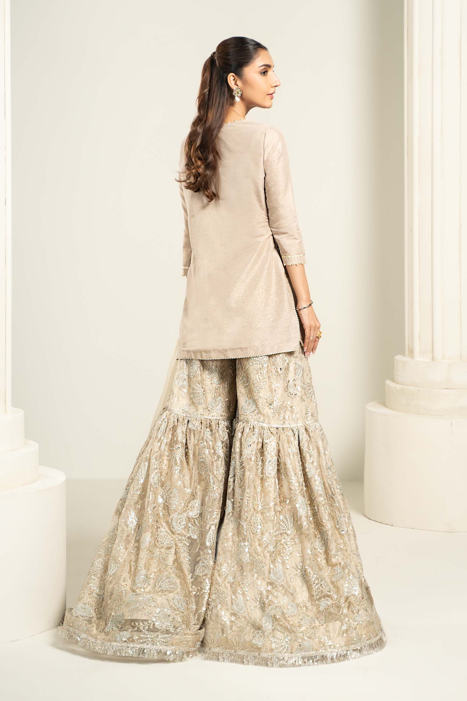 Embroidered Zari Net Fabric (2Pcs) | LF-726 - Image 4