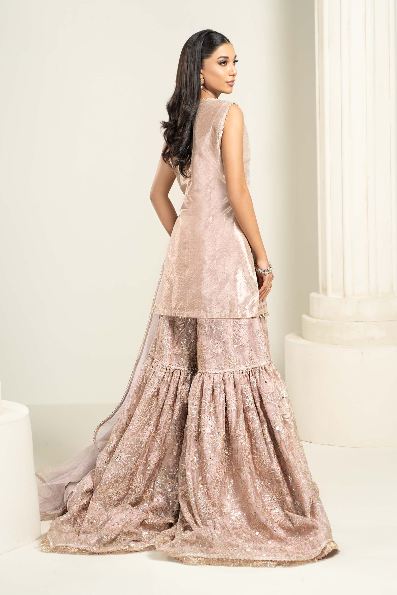 Embroidered Zari Net Fabric (2Pcs) | LF-727 - Image 5
