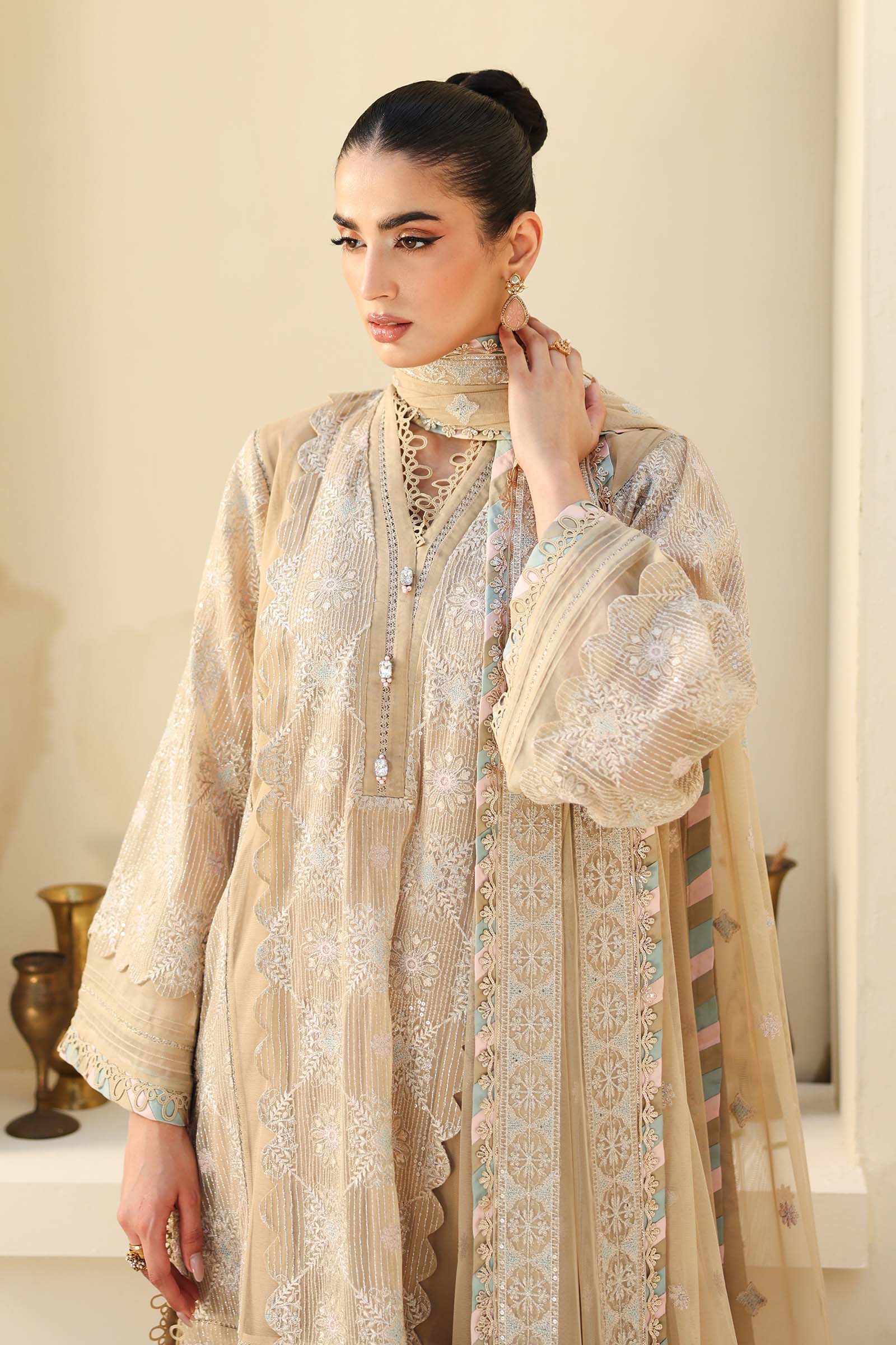 Embroidered Net Fabric (2Pcs) | LF-801 - Image 2