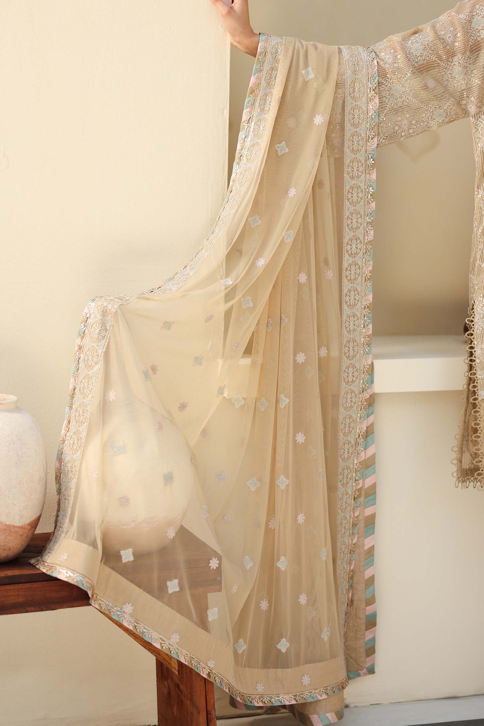 Embroidered Net Fabric (2Pcs) | LF-801 - Image 8