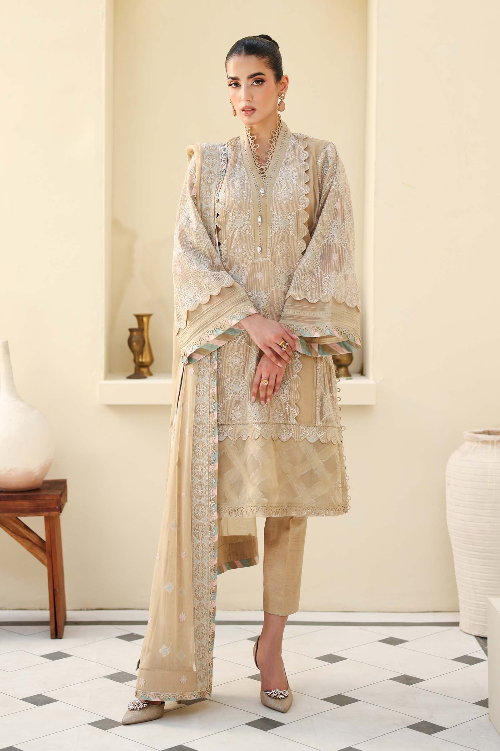 Embroidered Net Fabric (2Pcs) | LF-801 - Image 9