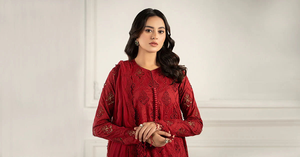Embroidered Lawn Fabric (3Pcs) | LF-807 - Image 11