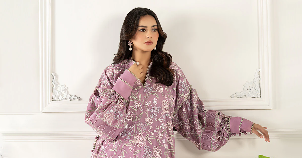 Embroidered Lawn Fabric (2Pcs) | LF-813 - Image 11