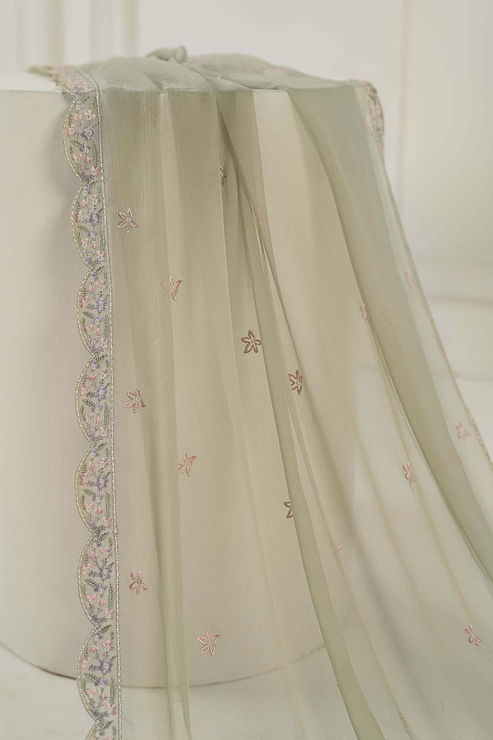 Embroidered Lawn Fabric (2Pcs) | LF-814 - Image 9