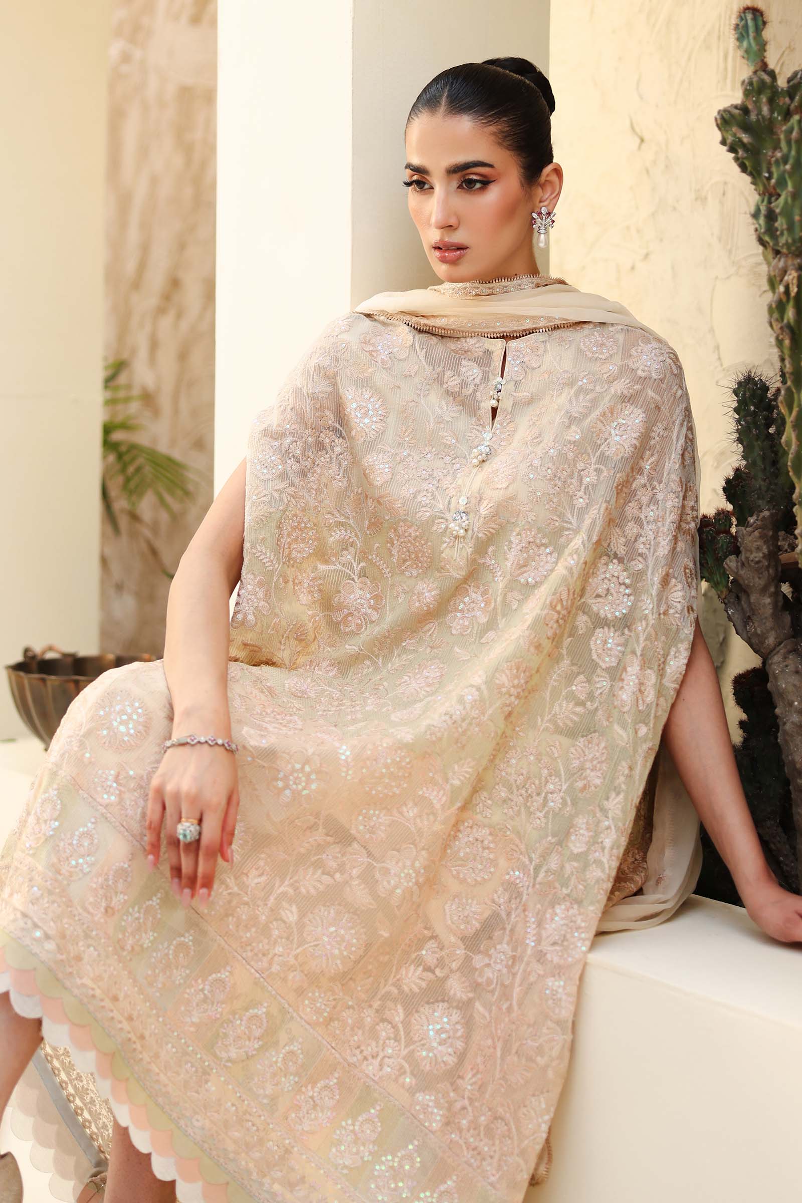 Embroidered Chiffon Fabric (2Pcs) | LF-817 - Image 6